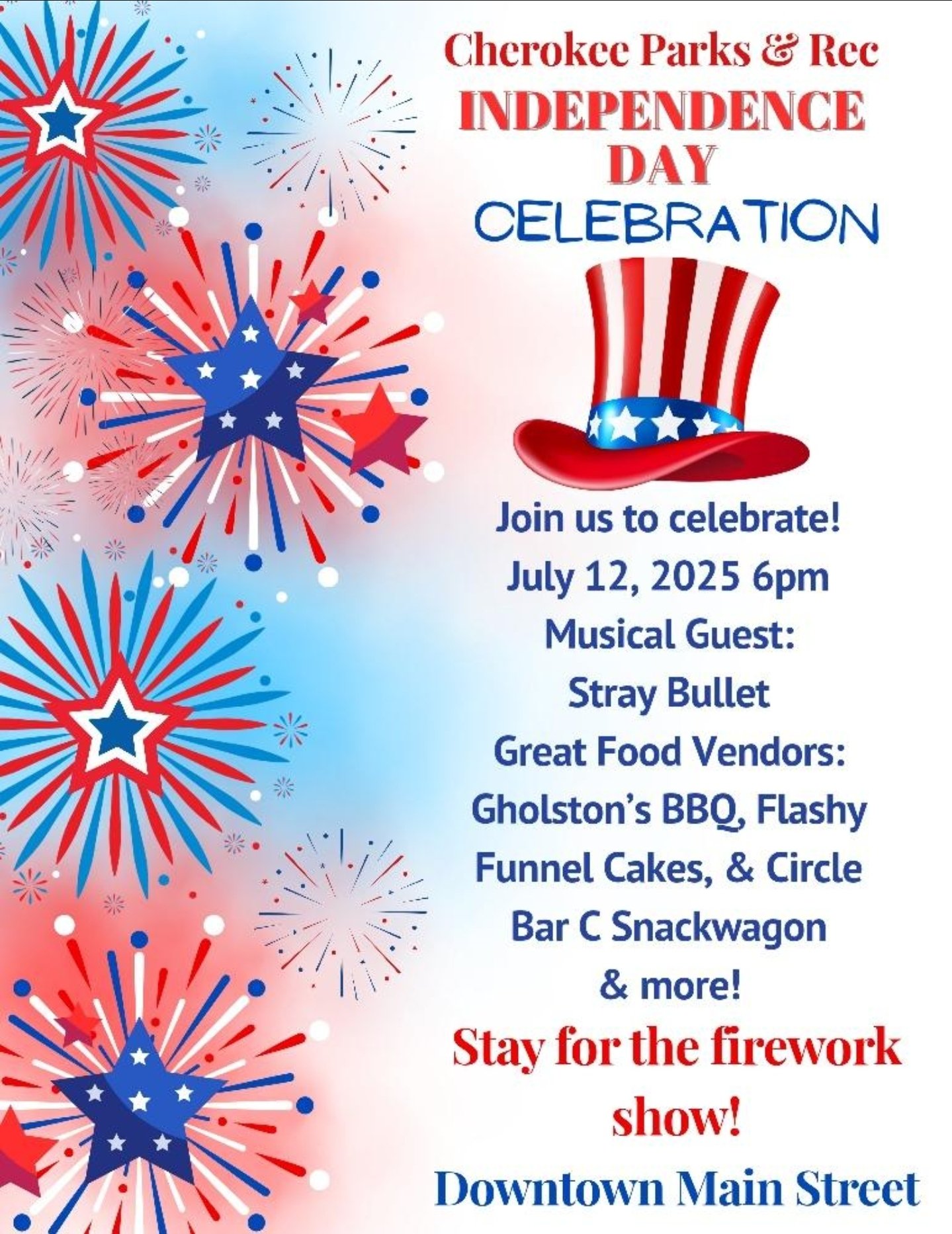 Cherokee Parks & Rec Independence Day Celebration