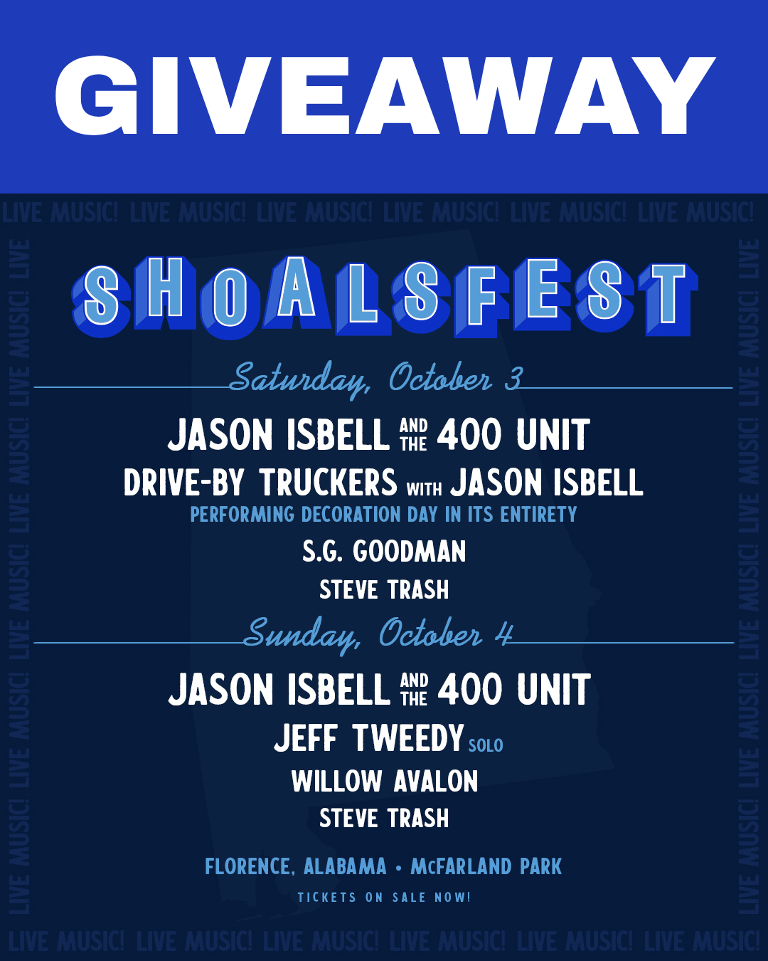 SHOALSFEST GIVEAWAY