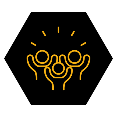 People cheering and having fun icon representing BuzzMate Marketing's Fun Core Value