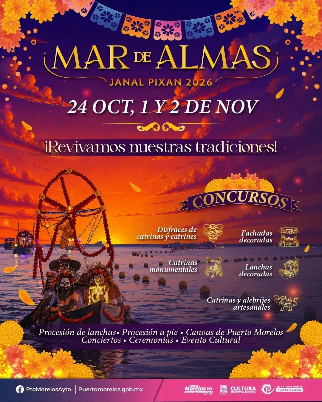Puerto Morelos se prepara para celebrar el Janal Pixan 2026 con el festival “Mar de Almas”