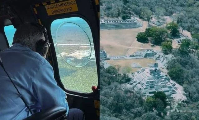 AMLO sobrevuela tramo Mérida-Campeche del Tren Maya para evaluar trabajos&nbsp;