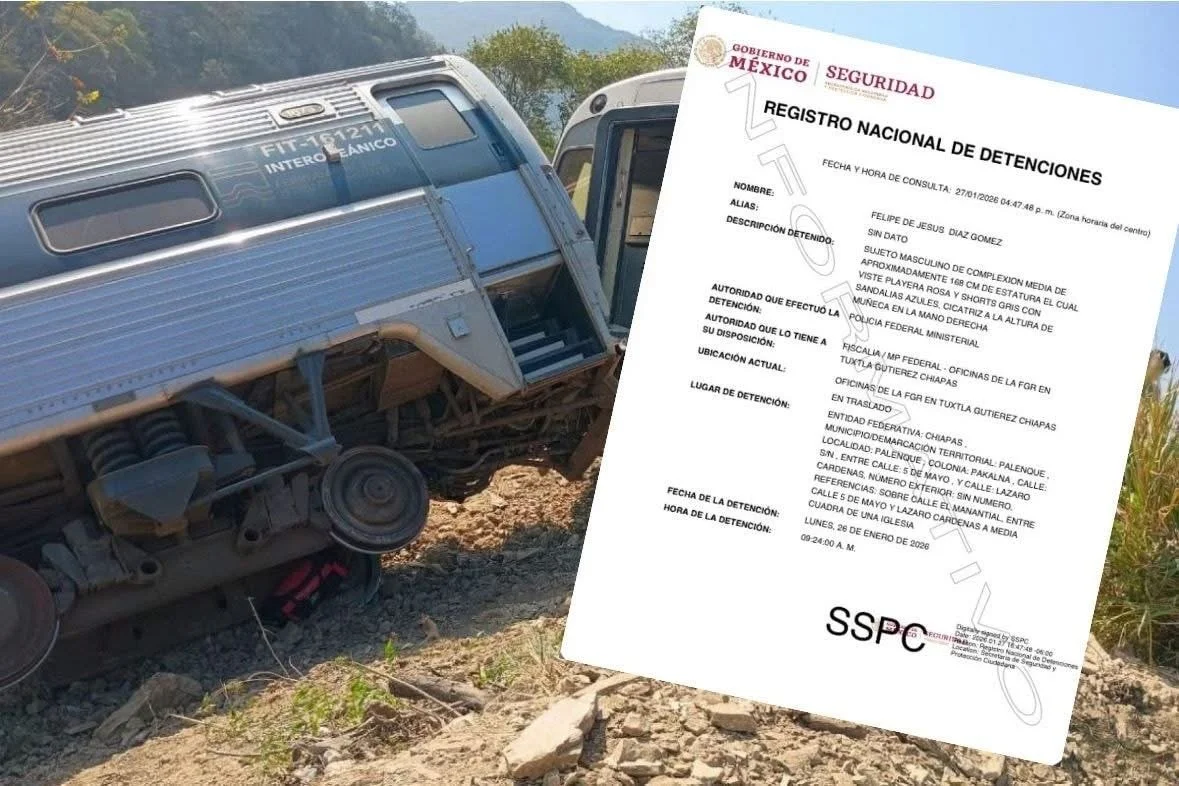 Detienen al jefe de despachadores y a un operador por el descarrilamiento del Tren Interoceánico en Oaxaca