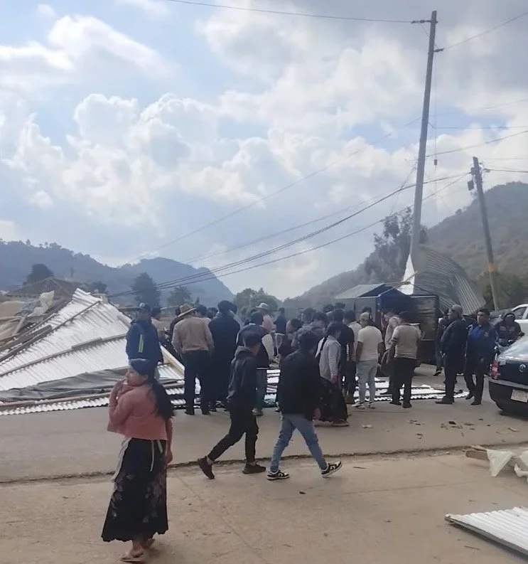 Protección Civil evalúa afectaciones en el Mercado de Zinacantán tras el tornado