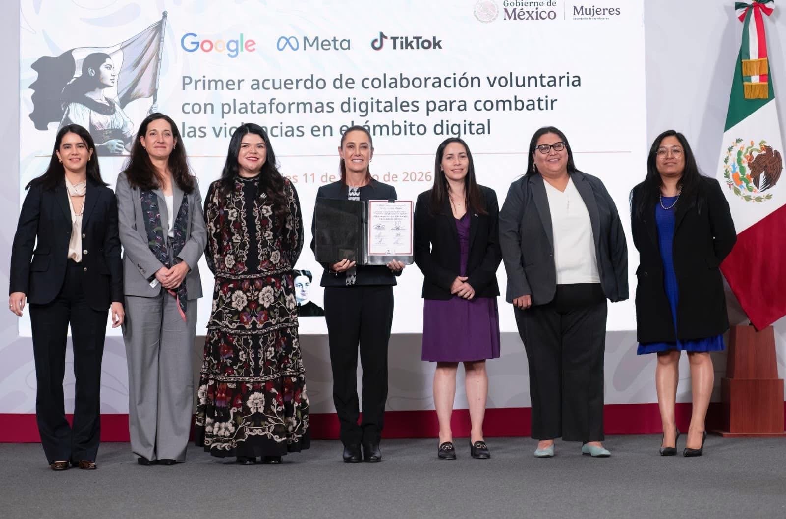 Gobierno firma convenio con Google, Meta y Tik tok contra la violencia digital hacia la mujer