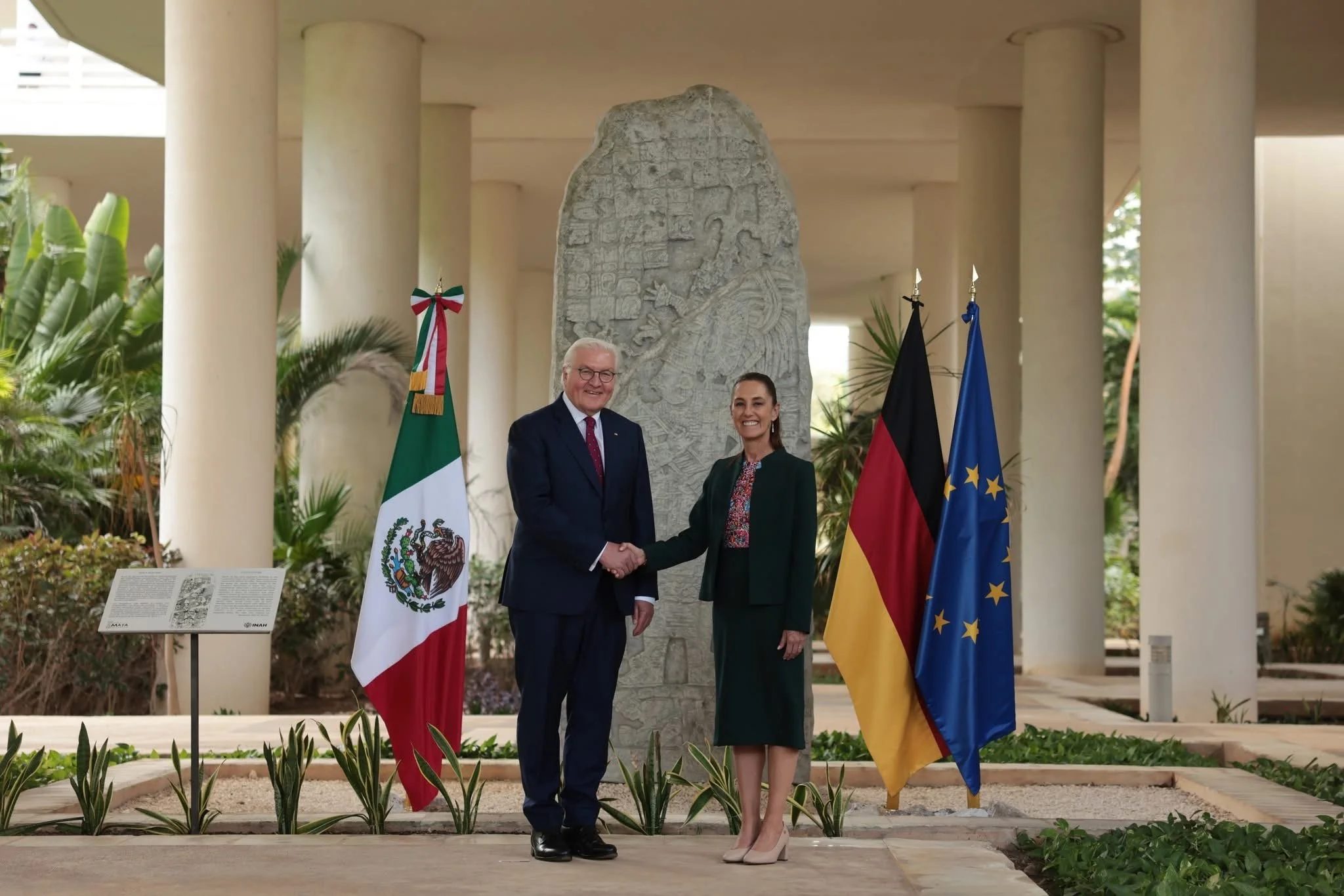 Sheinbaum recibe en Cancún la visita diplomática del presidente de Alemania Frank-Walter Steinmeier