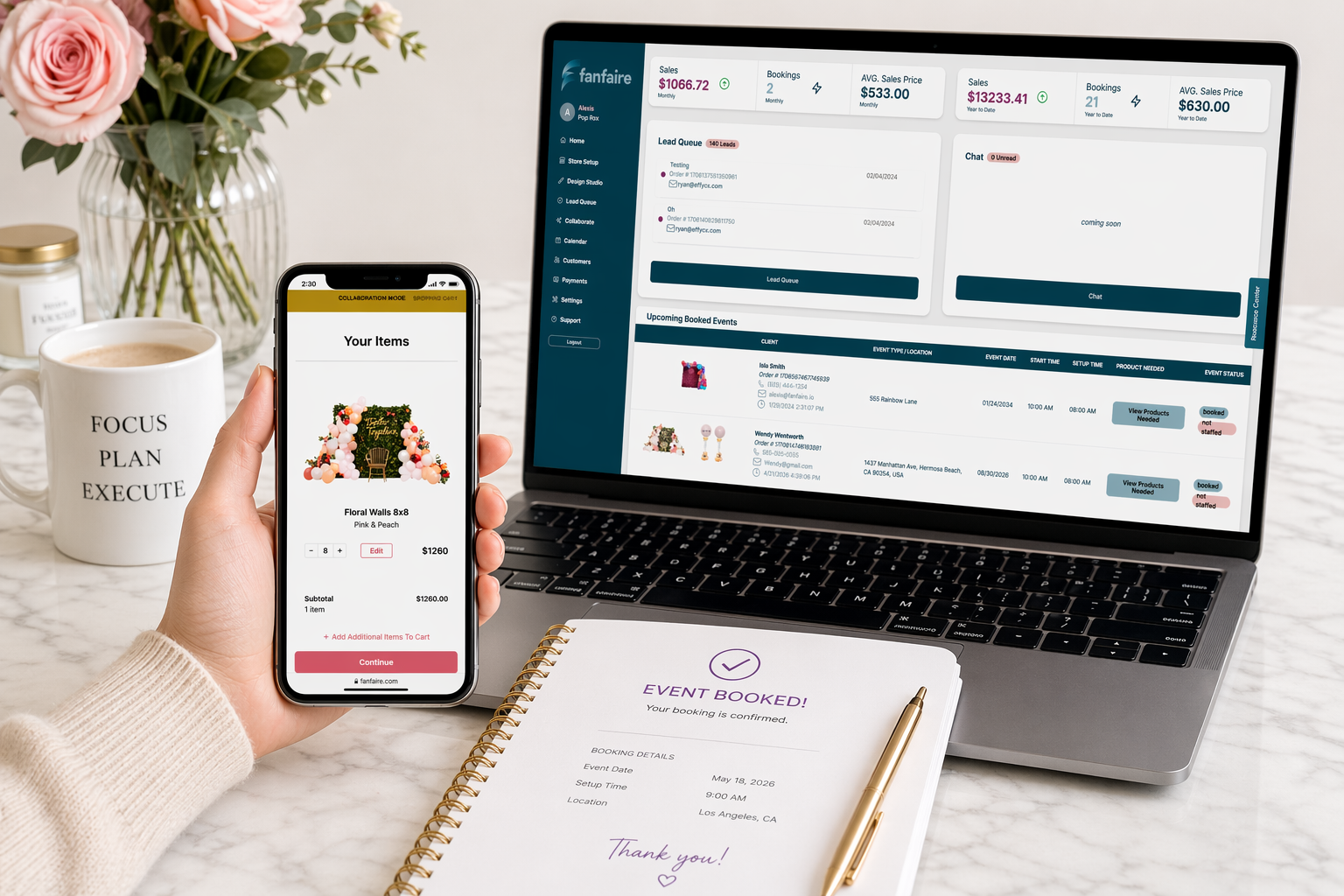 Booked Clients on Fanfaire