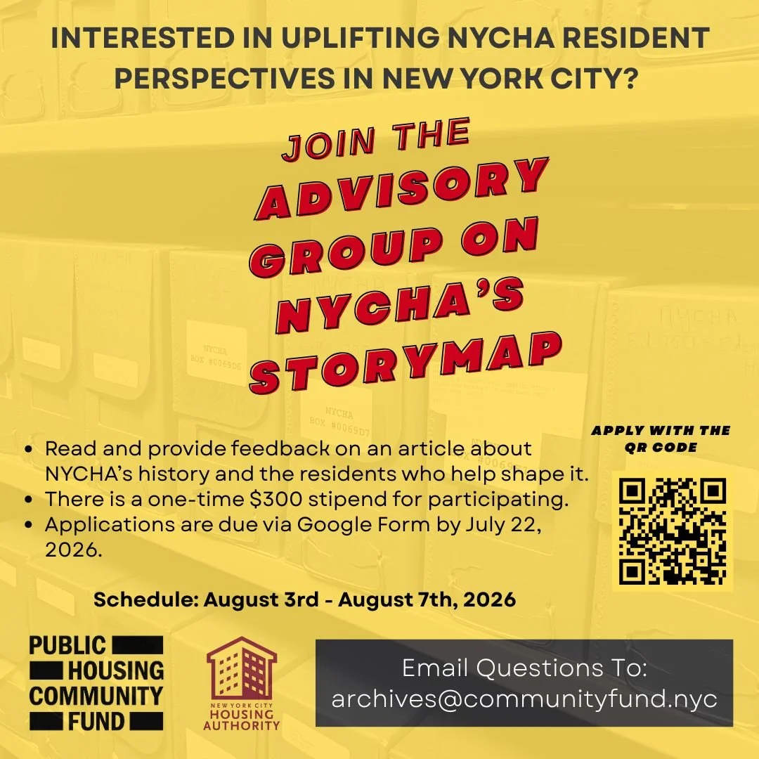 Call for Resident Advisory Group Members on NYCHA's StoryMap