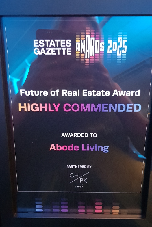 Abode Living receives Highly Commended Certificate at Estates Gazette Awards
