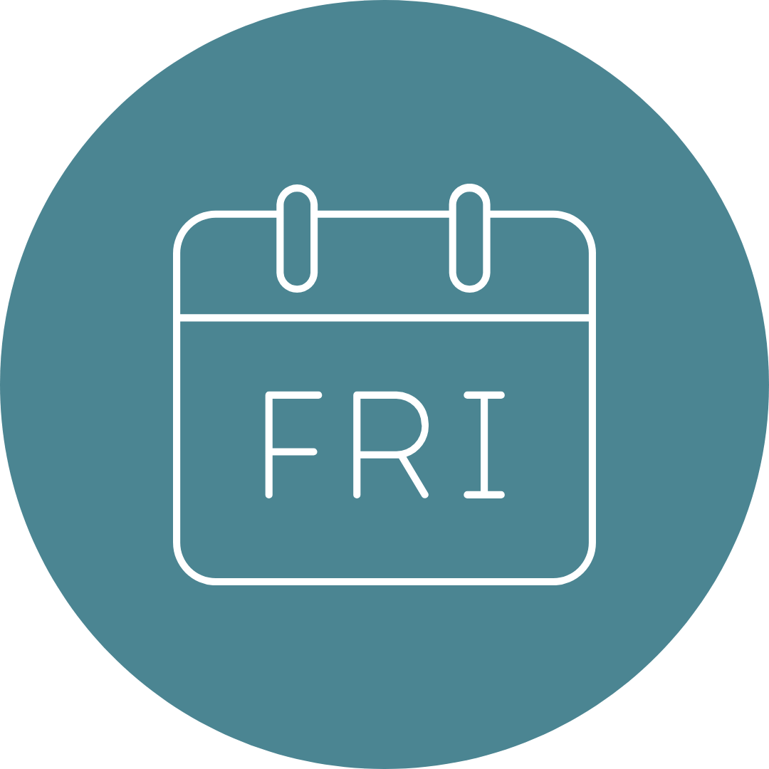 Calendar icon showing the day 'Friday'.