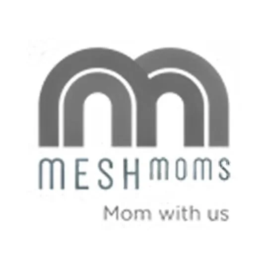 Mesh MOMS logo with slogan 'Mom with us'