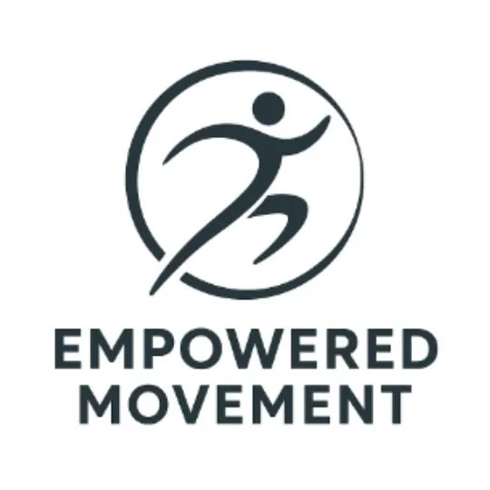 Logo of a person running inside a circle with the text 'Empowered Movement' below it.