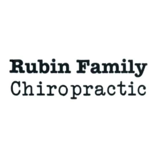 Logo for Rubin Family Chiropractic with text in black on a white background.