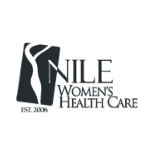 Logo for Nile Women's Health Care, established in 2006, featuring a stylized outline of a woman’s figure and text.