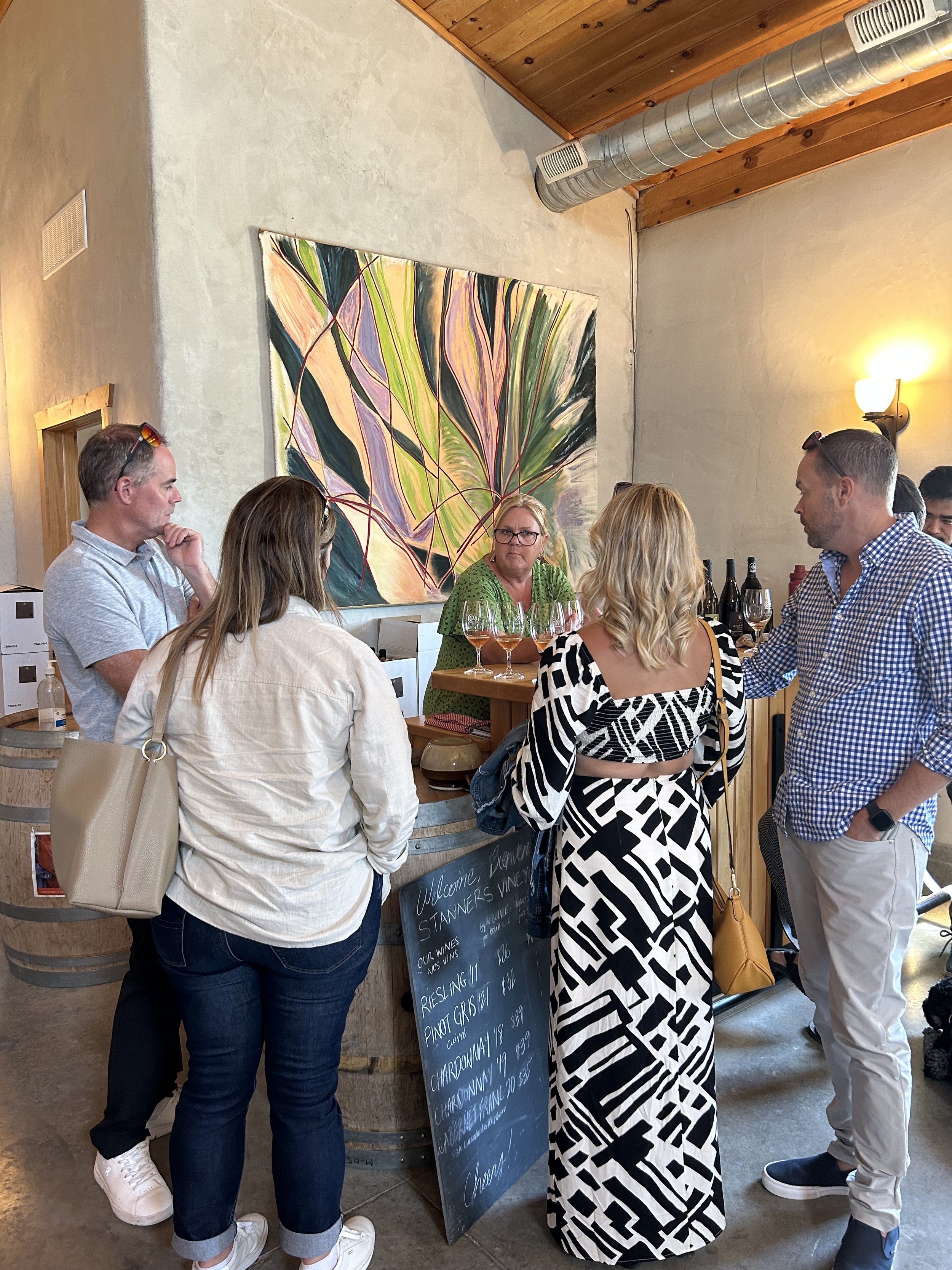 At the tasting bar @ Stanners Vineyard