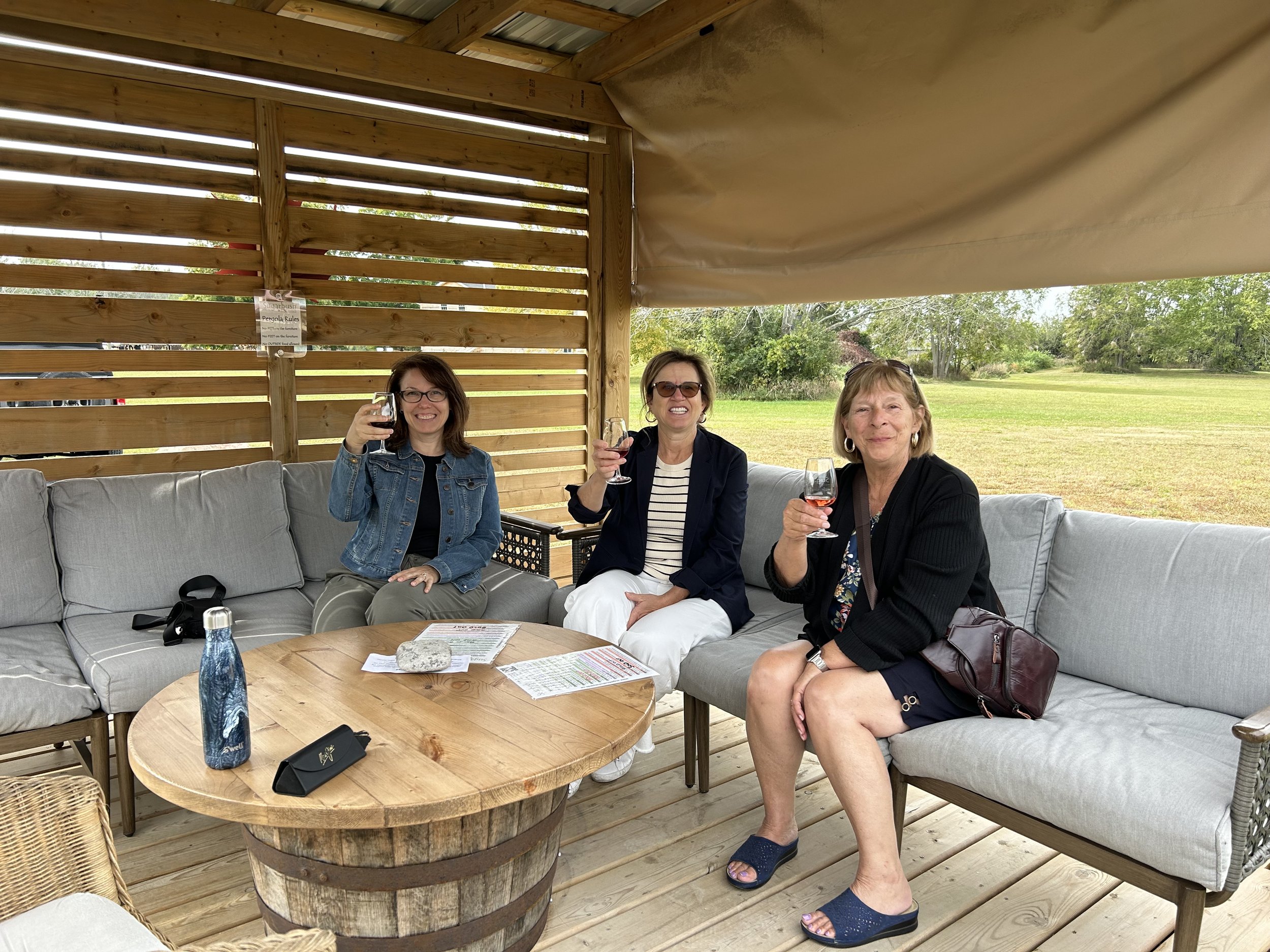 Wine tasting in the cabana @ Sugarbush Winery