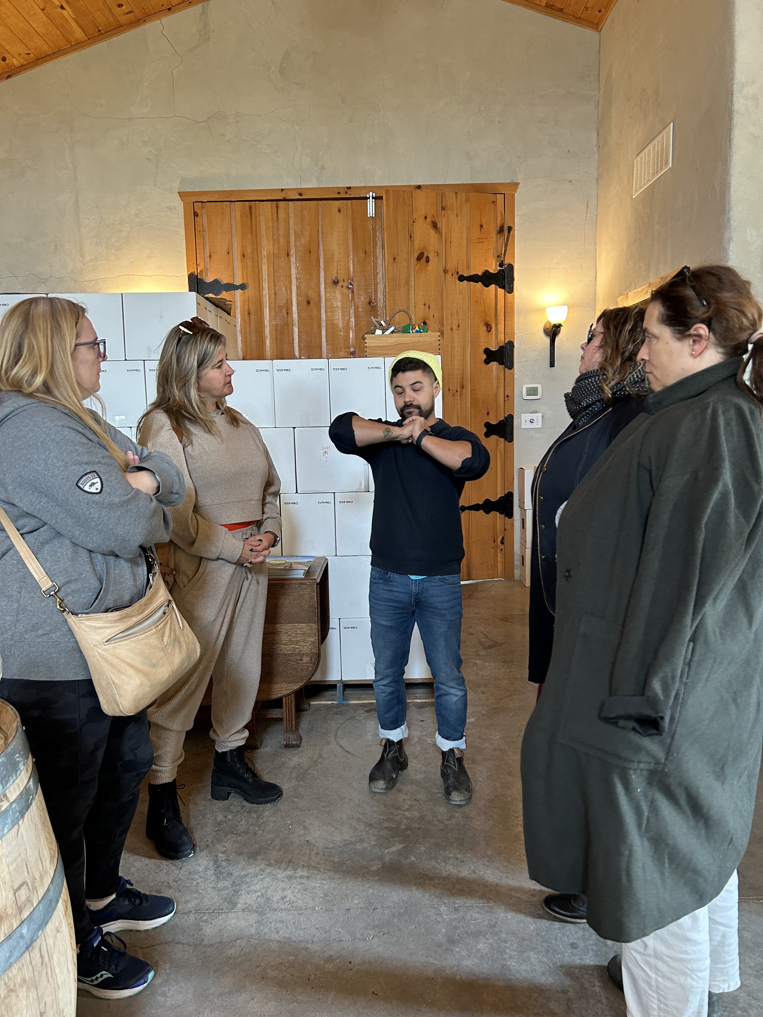 Hearing about the wines @ Stanners Vineyard