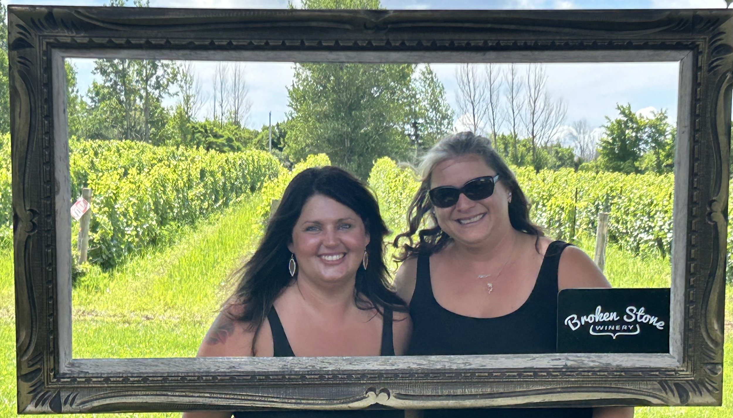 Framed with the vineyards @ Broken Stone Winery