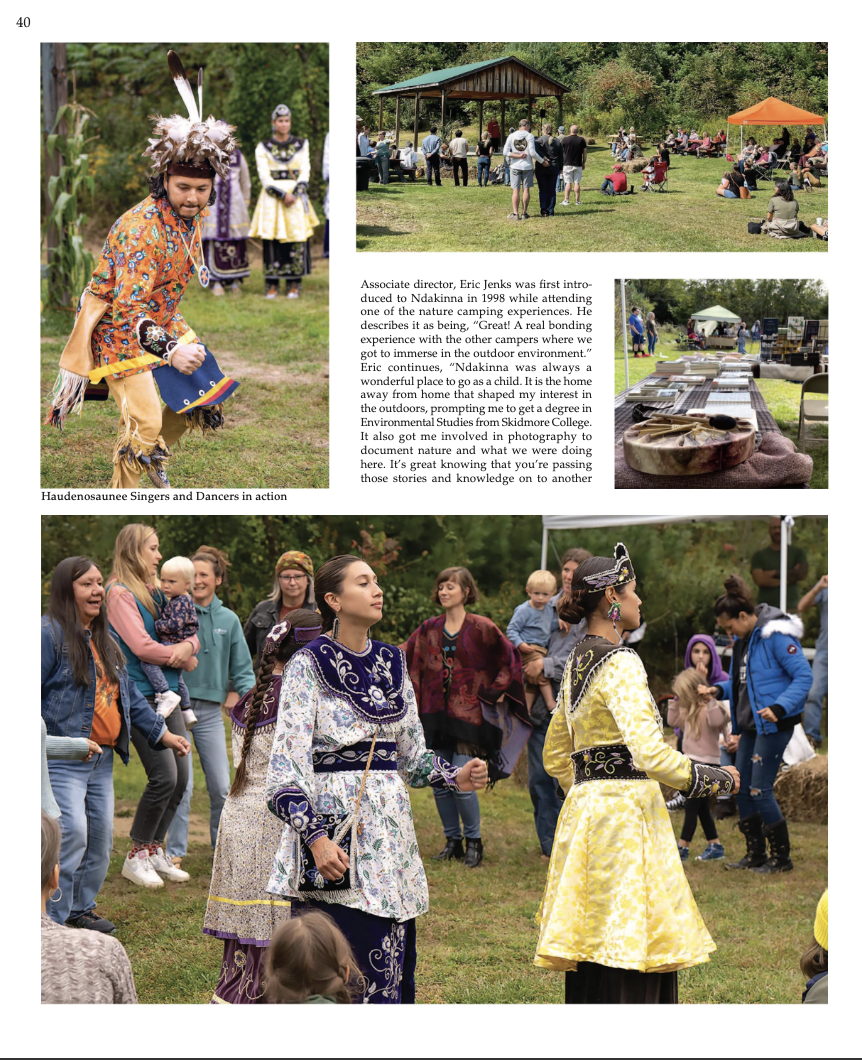 "Respecting the Earth, Remembering the Songs: Ndakinna Education Center" 
518 Profiles, March 2024
(Top left and bottom)