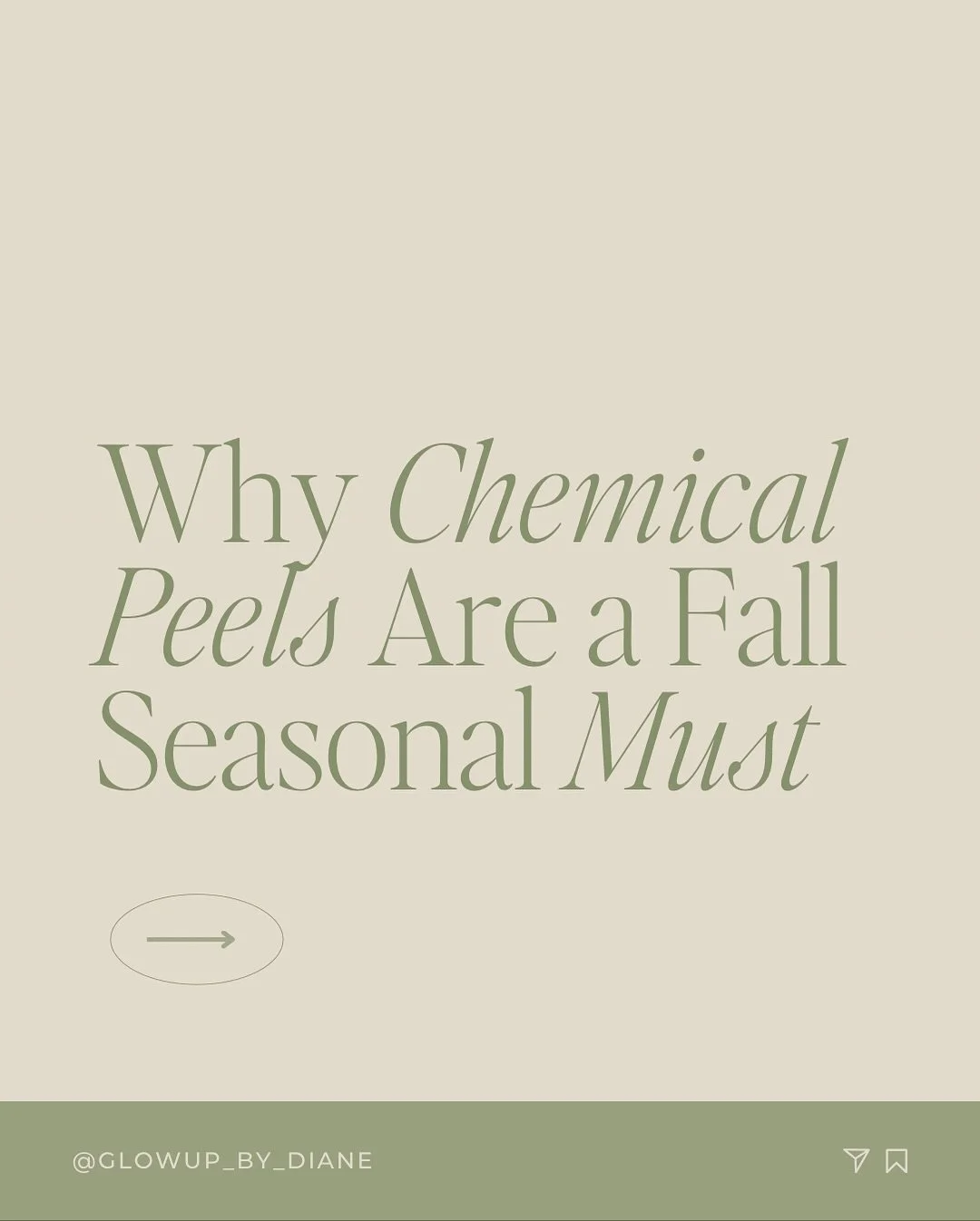 🍂✨ Why Fall is the perfect time for a chemical peel ✨🍂

Cooler temps mean less sun exposure - aka the safest time to shed that summer damage and bring out your glow! Chemical peels help smooth fine lines, even out texture, and brighten dull skin so