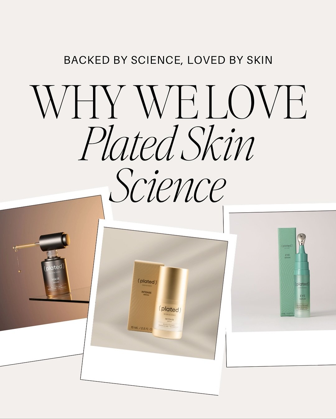 When it comes to skincare, results matter and that&rsquo;s why we trust Plated Skin Science 🧬 

Science-backed. Clinically proven. 🔬🧪

This line delivers real change with medical-grade actives, patented exosome delivery systems, and formulas that 