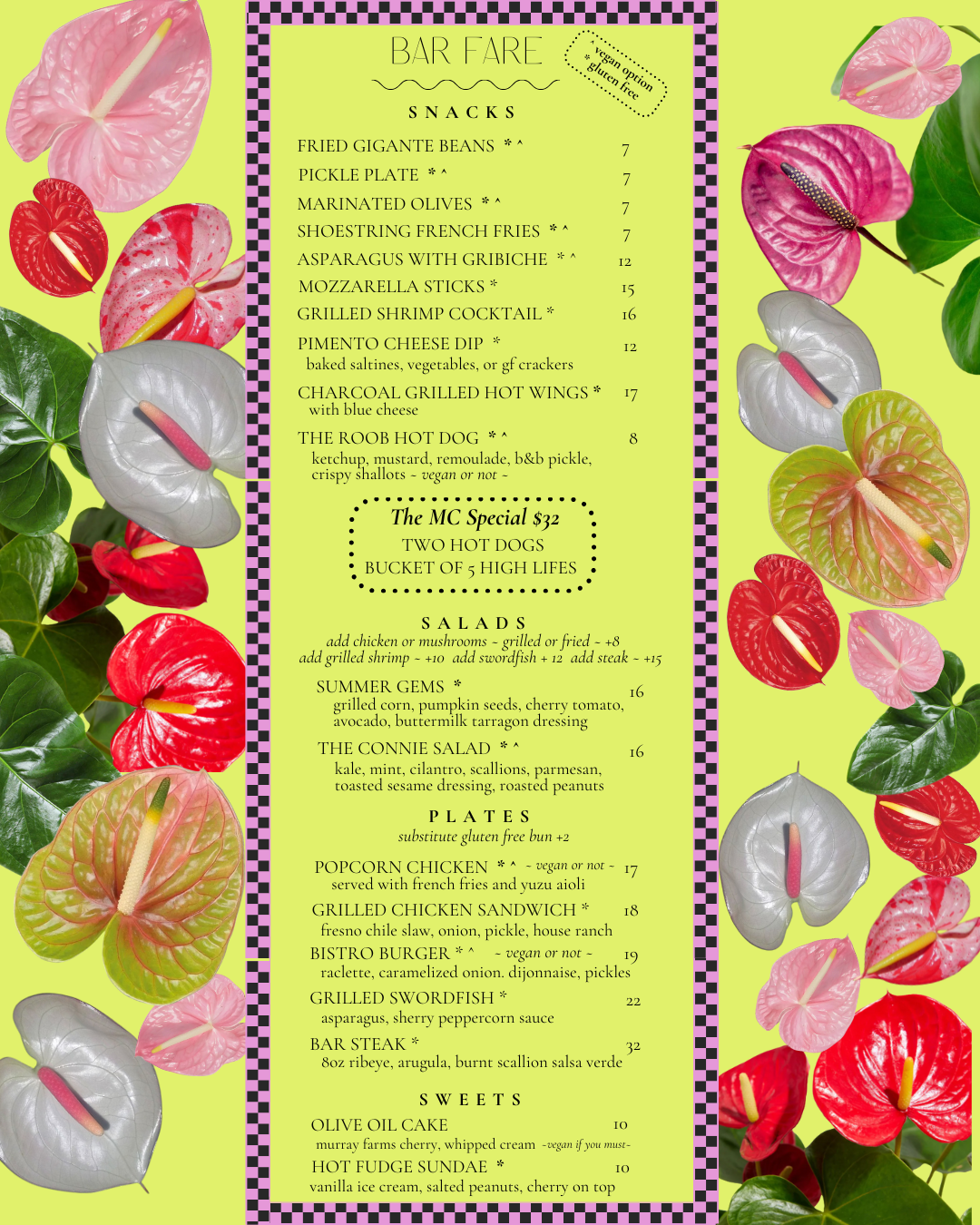 The Ruby Fruit Sample Menu — The Ruby Fruit