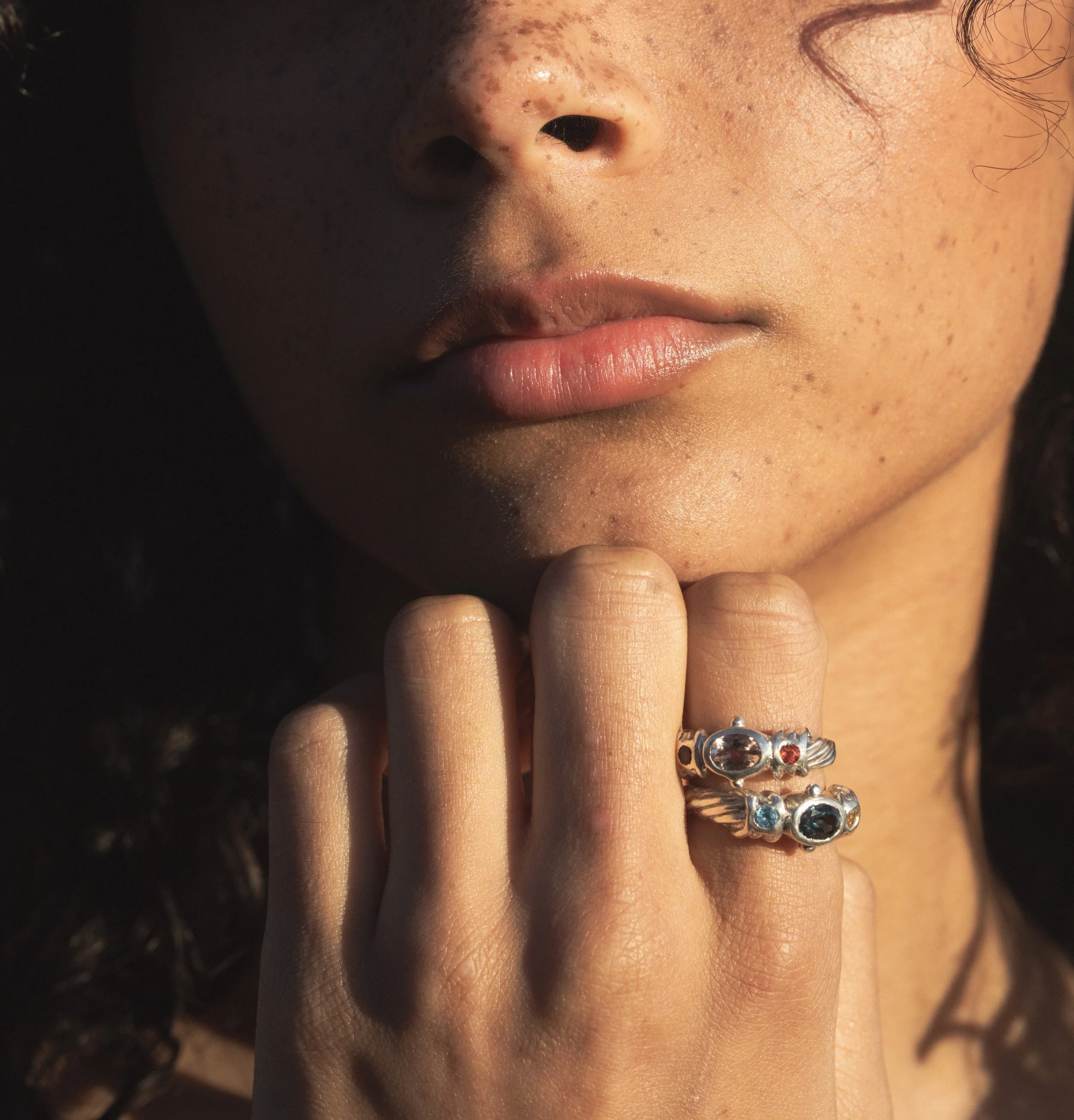 Aurora Ring | Blue Topaz & Citrine 10k & 14k Gold