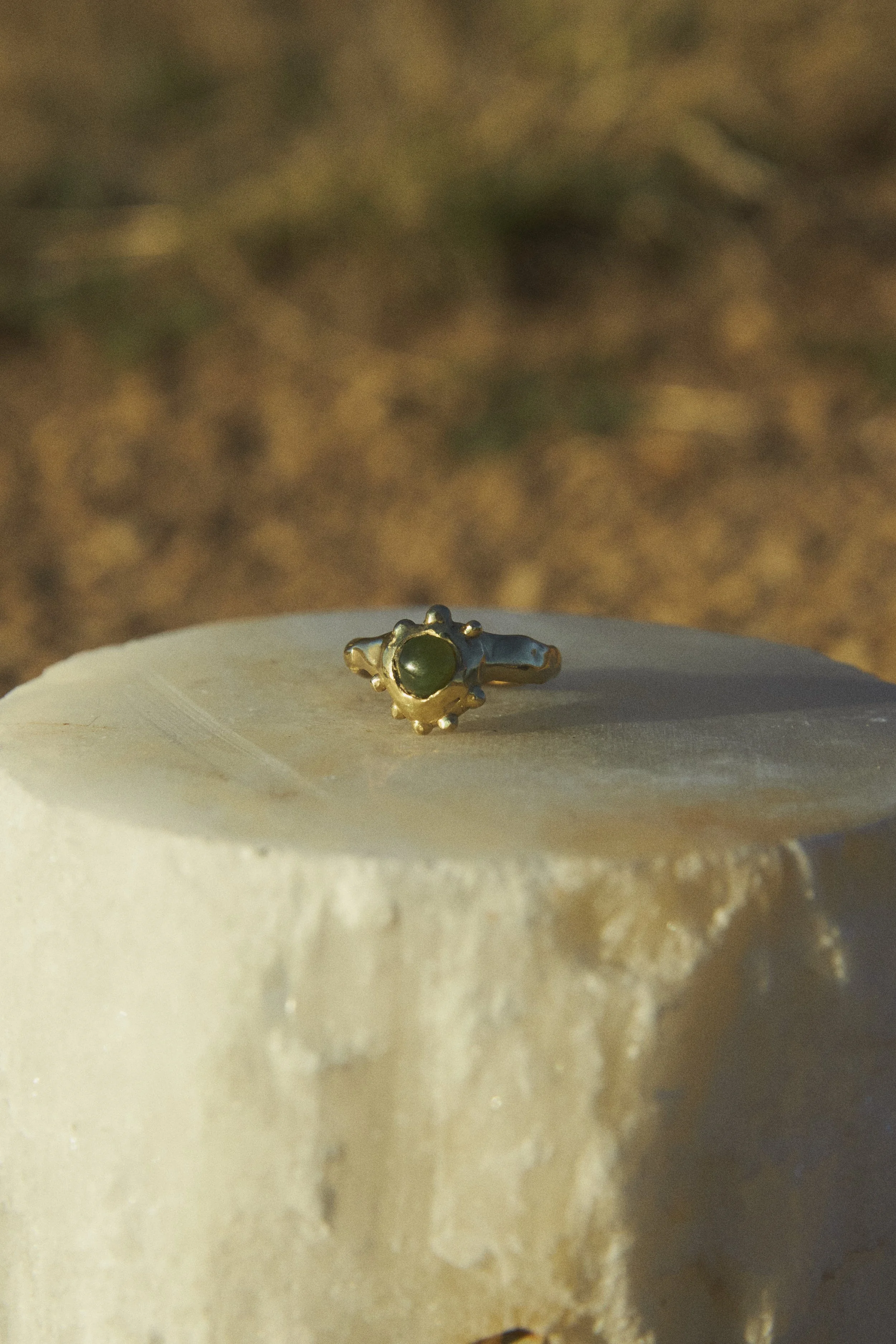 Sunburst Jade Ring - Bronze Size 6.5