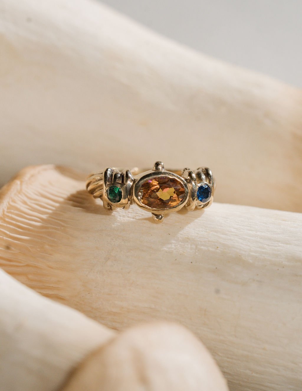Aurora Ring | Azotic® Twilight Topaz, Blue Spinel & Emerald 10k & 14k Gold