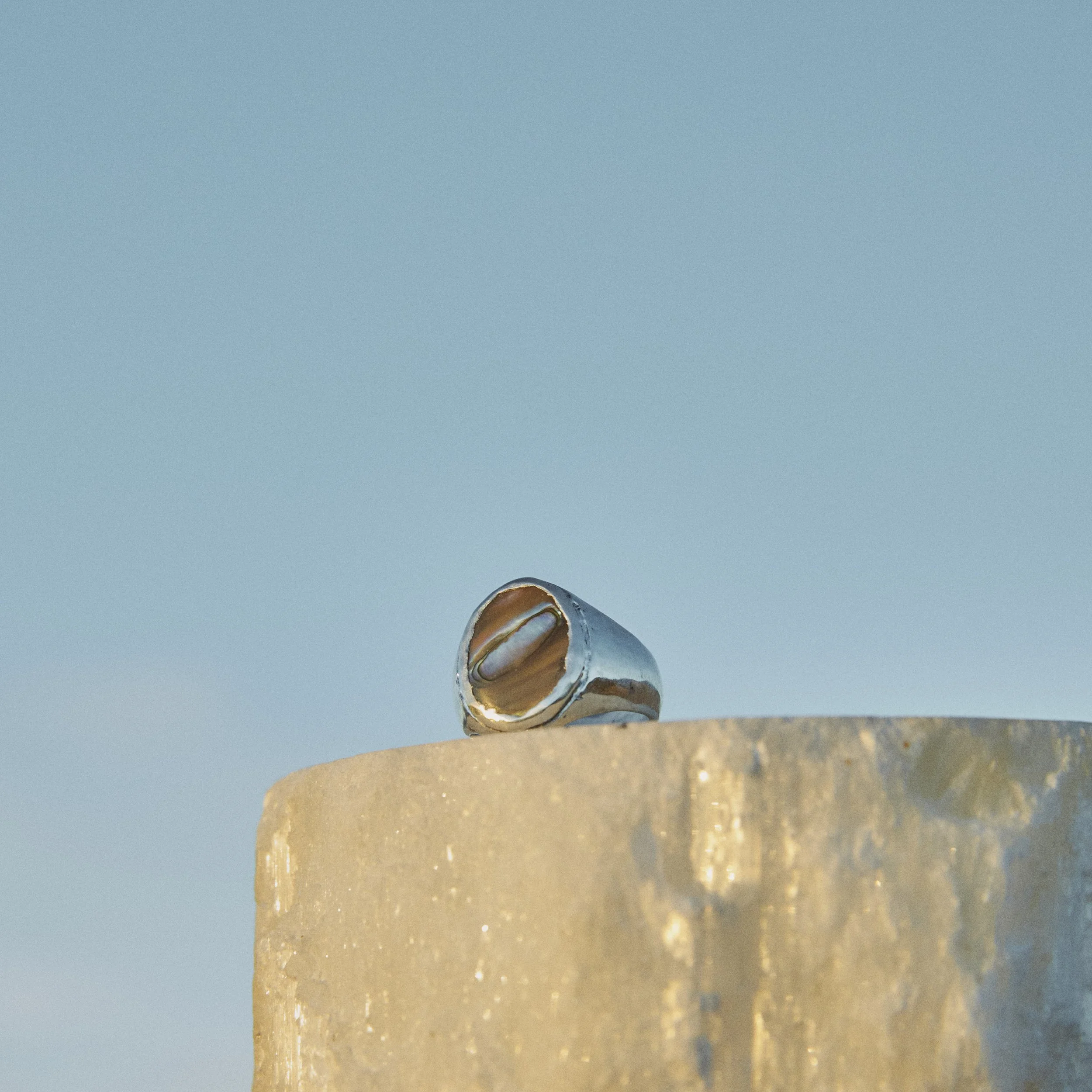 Abalone Shell Ring | Silver Size 5.5