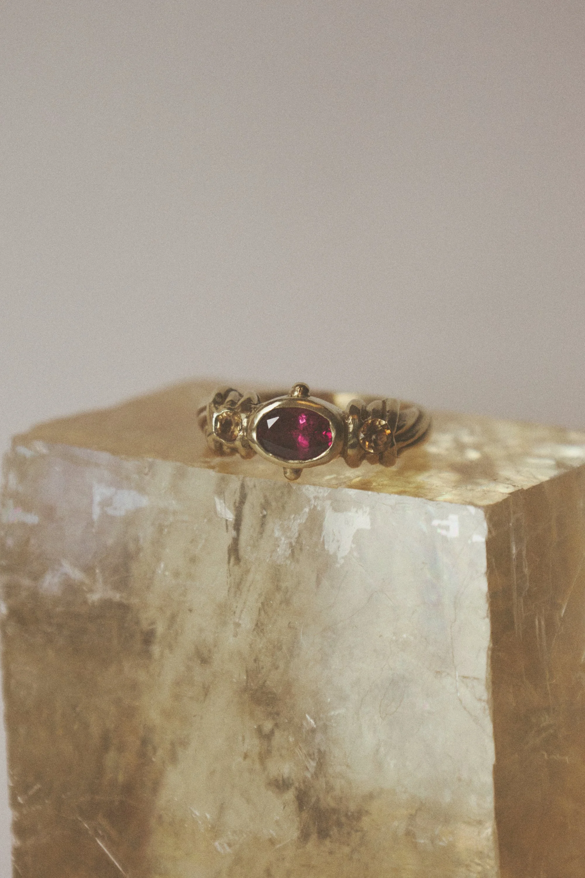 Aurora Ring | Rhodolite Garnet & Citrine 10k & 14k Gold