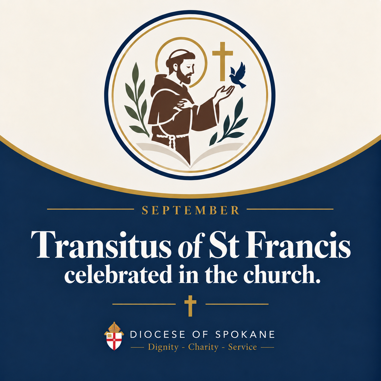 Transitus of St Francis celebrated in the church.