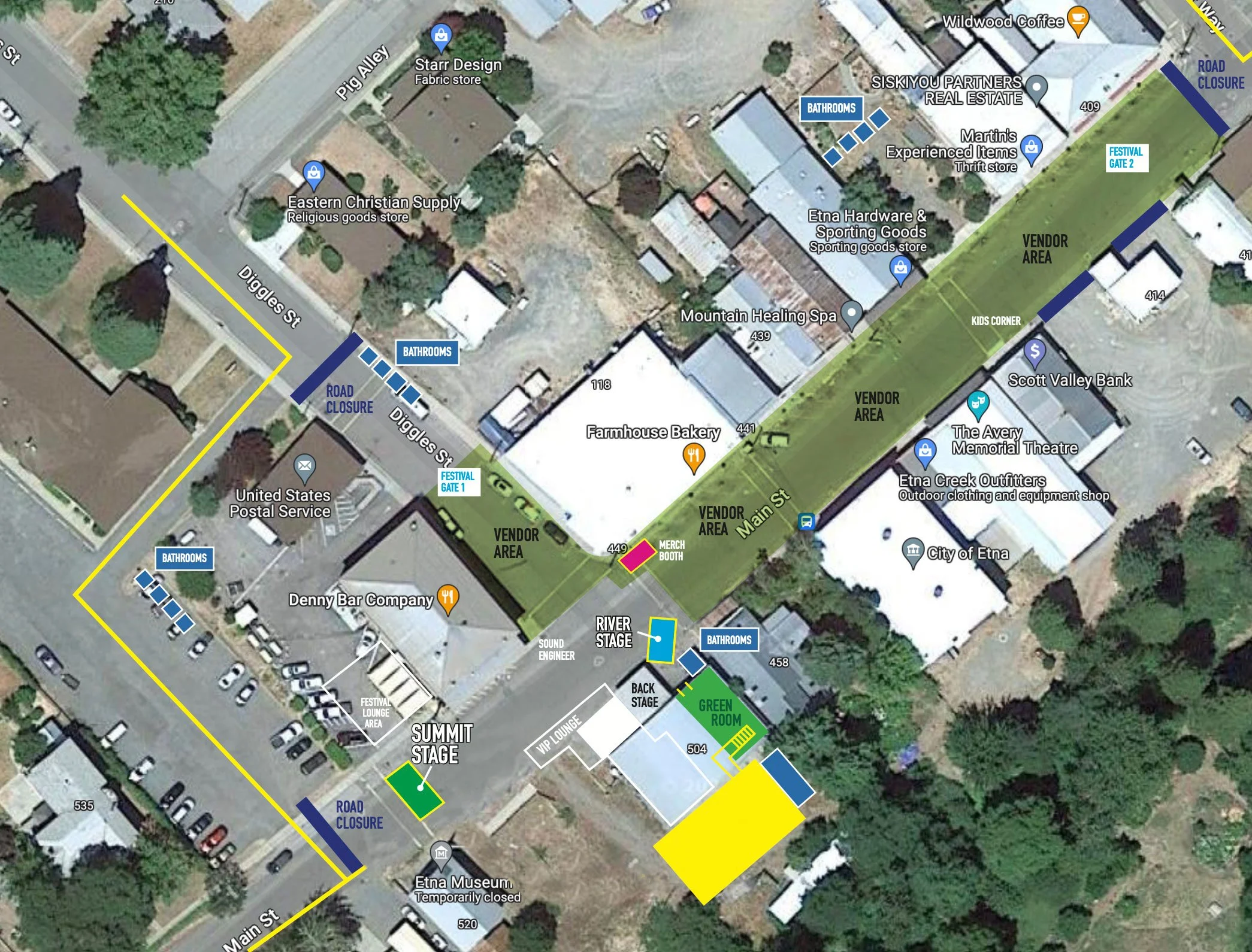 Festival Map - Downtown Etna, CA