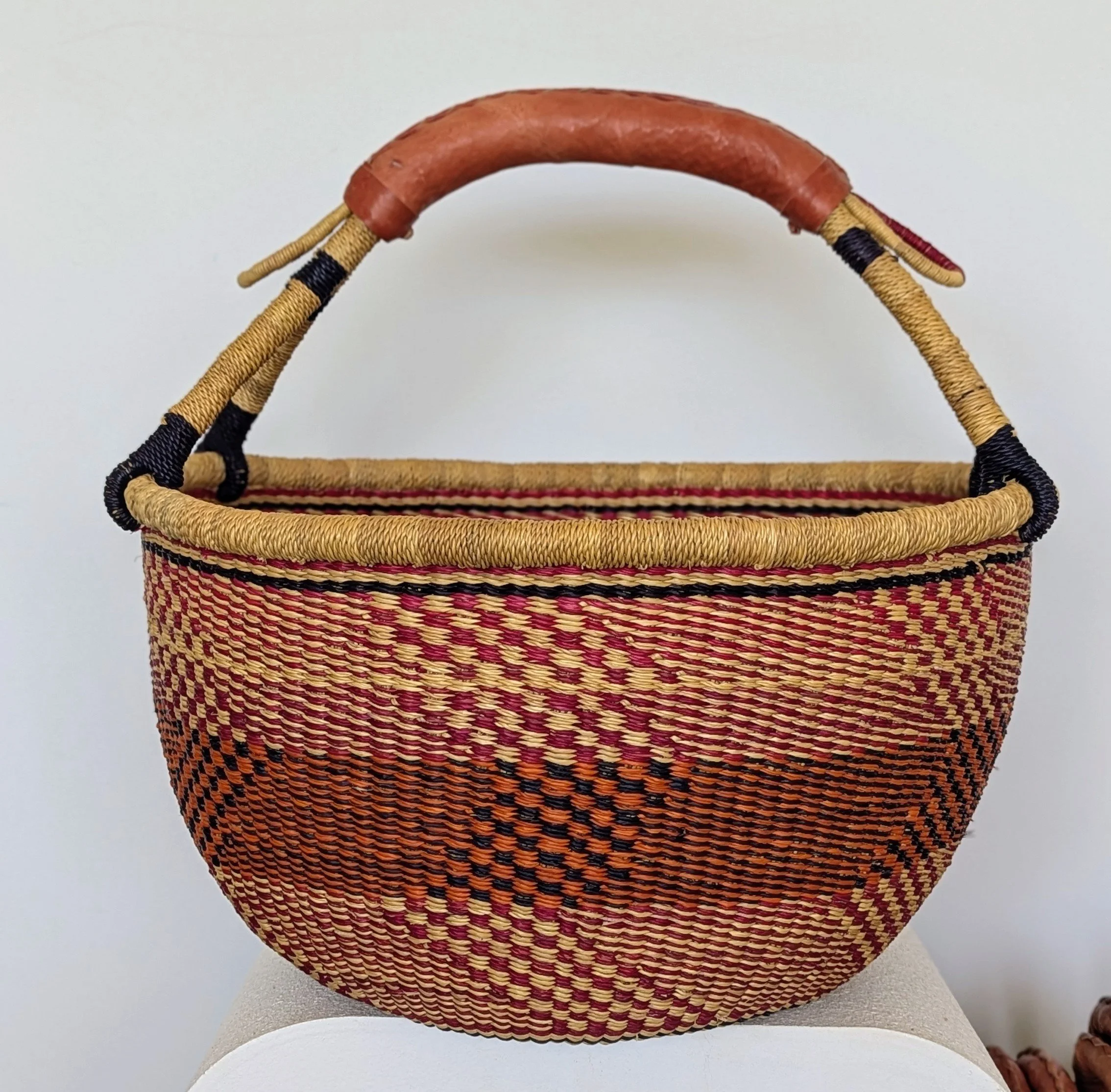 Large Red Checked Round