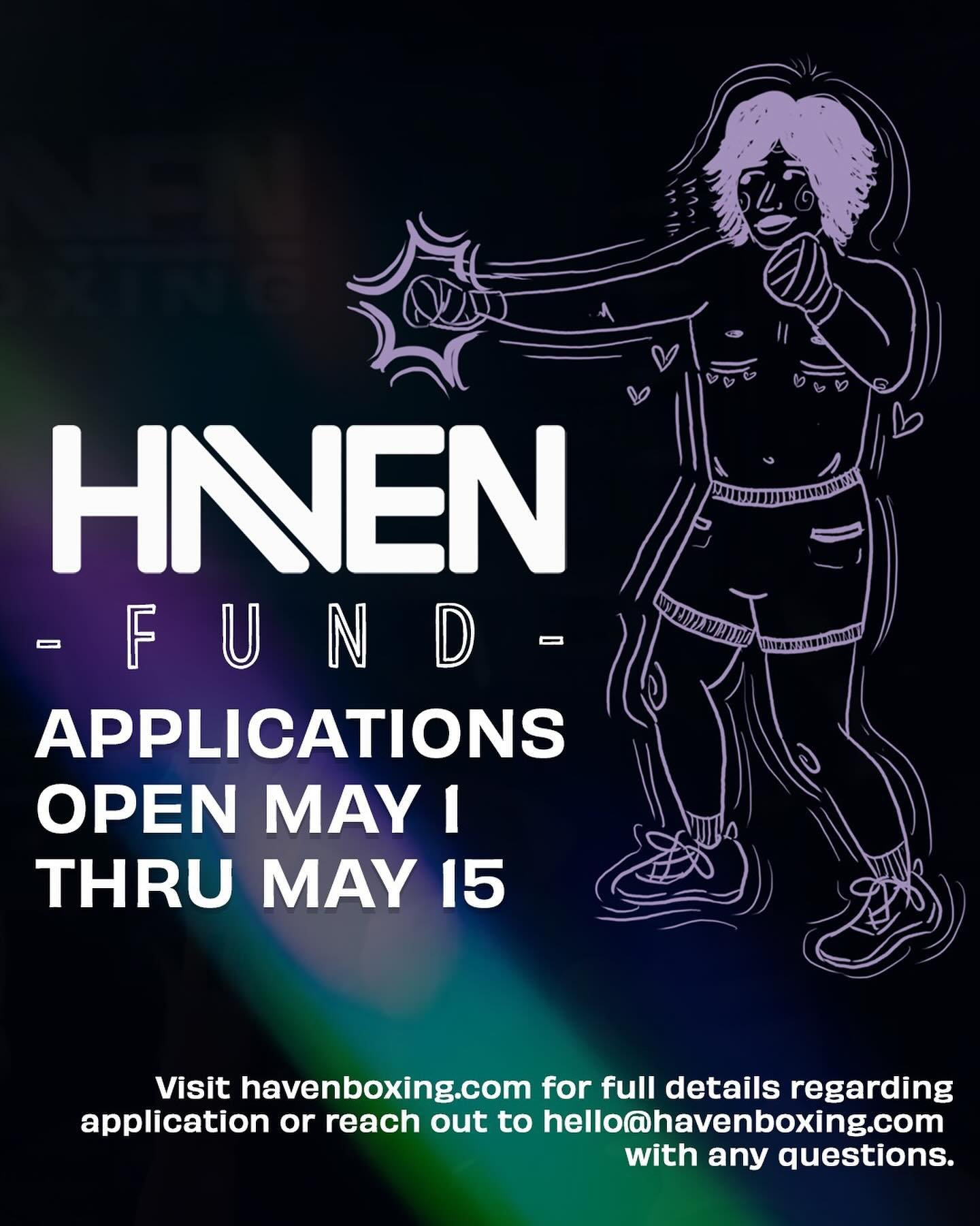 🎶ITS GONNA BE MAY 🎶

It&rsquo;s also our birthday month, baby is turning 1!!! 🥳 We have a ton of new birthday announcements coming down the pipeline for May/June, but let&rsquo;s start with come classics: 

🥊 HAVEN FUND APPLICATIONS OPEN MAY 1 - 