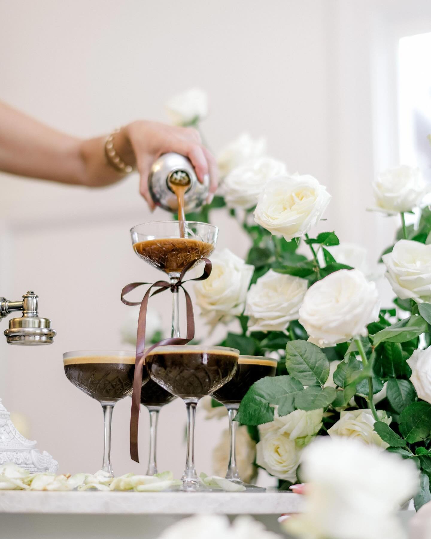 Espresso martini tower? Sign us up! ✔️
Discuss with our event specialists to include this to your package. 

Styling, Planning &amp; Florals @ivyandbleuevents
Photography @kaitlinmareephotography
Content Creation @taycapturescontent_
Venue @kwila.lod