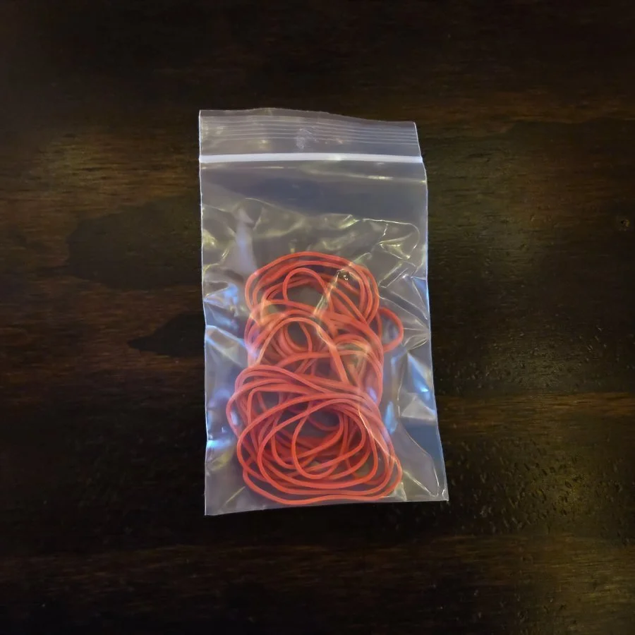 3 inch red rubberbands for pistol