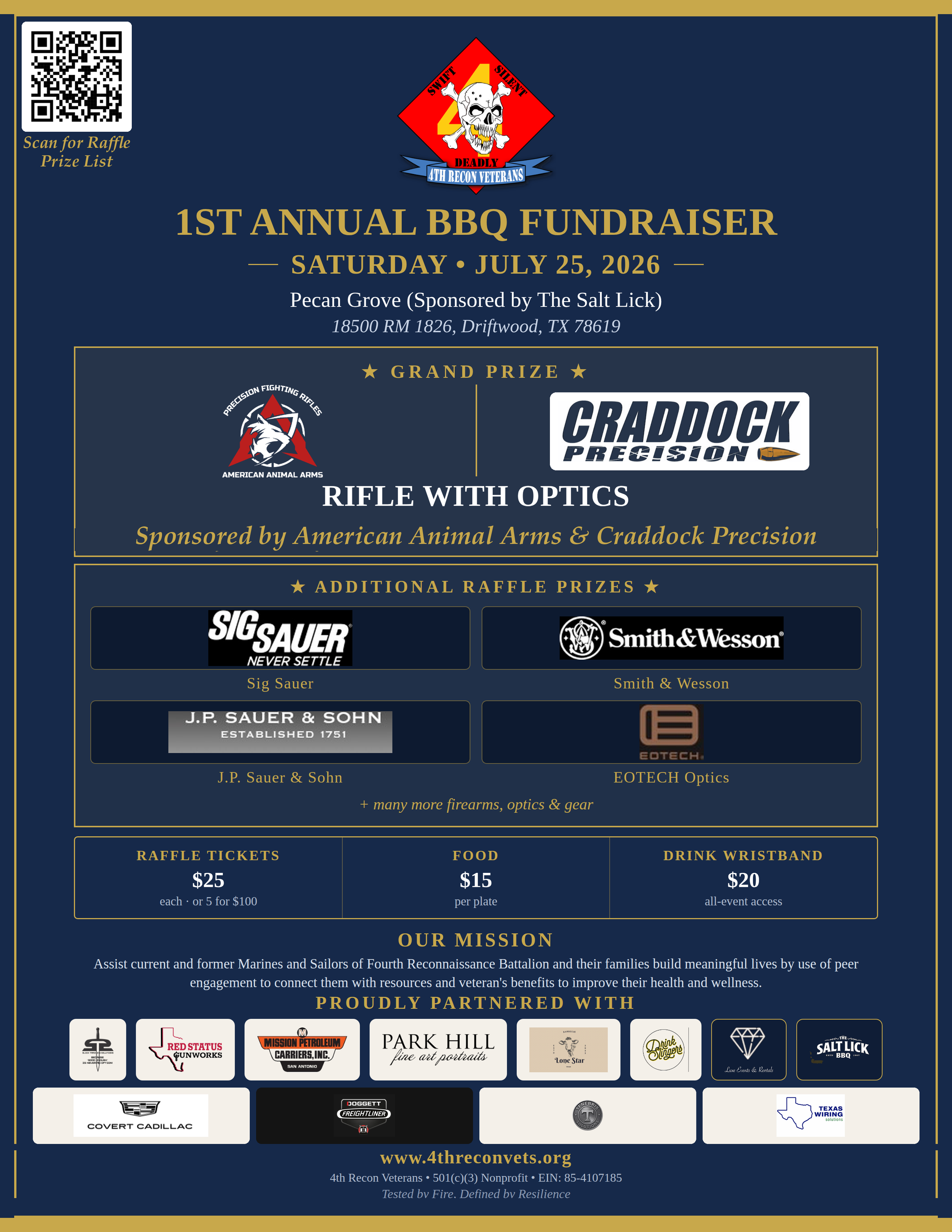 The 4th Recon Veterans 1st Annual BBQ Fundraiser