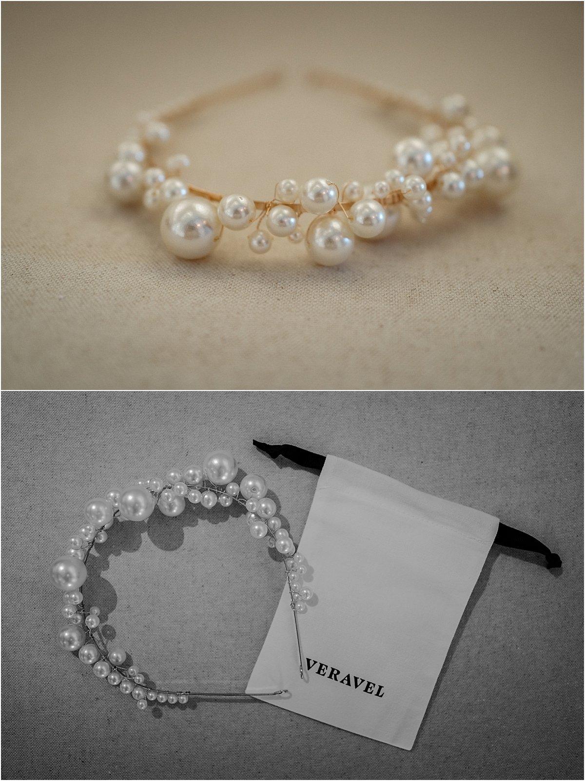 Bridal headpiece, pearl headband by Veravel