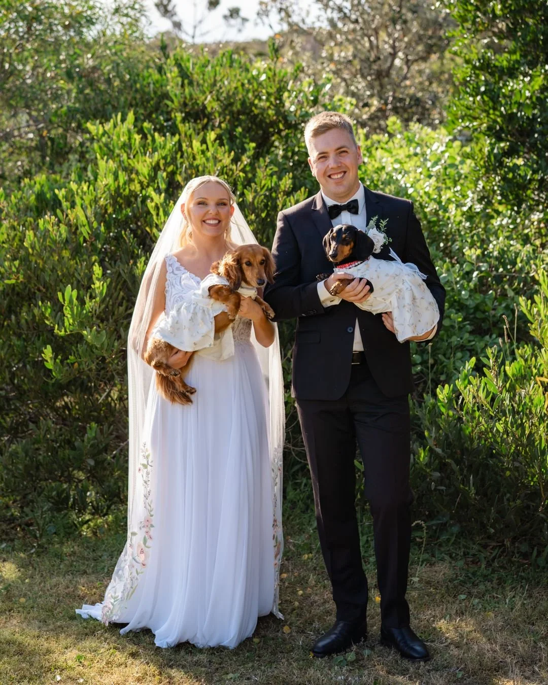 Introducing the newlyweds... Sassy and Lolly!!!

Oh wait... I mean Mr and Mrs Holliday :)

The day may as well have been all for these two fur babies, as they 100% stole the show in their matching dresses. I'm still very impressed by how Helana manag