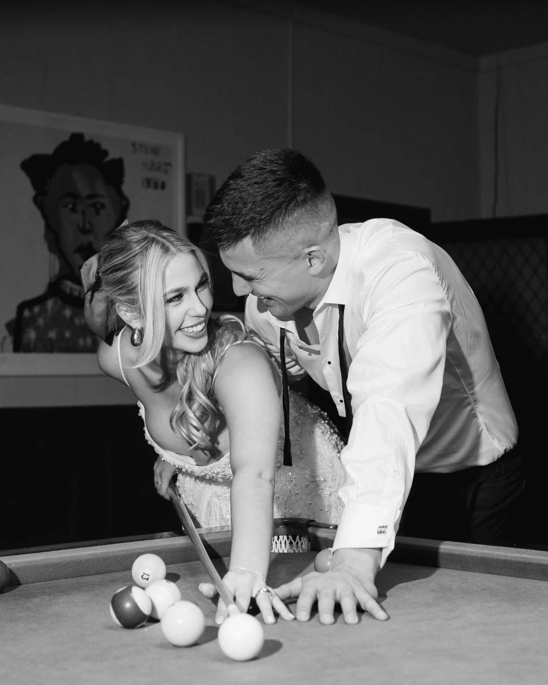 Proof that &ldquo;elegant wedding&rdquo; doesn&rsquo;t have to mean behaving yourself all night.

You can have the beautiful dress, the moody lighting, the fancy little details&hellip;

and still end up playing pool and throwing popcorn at each other