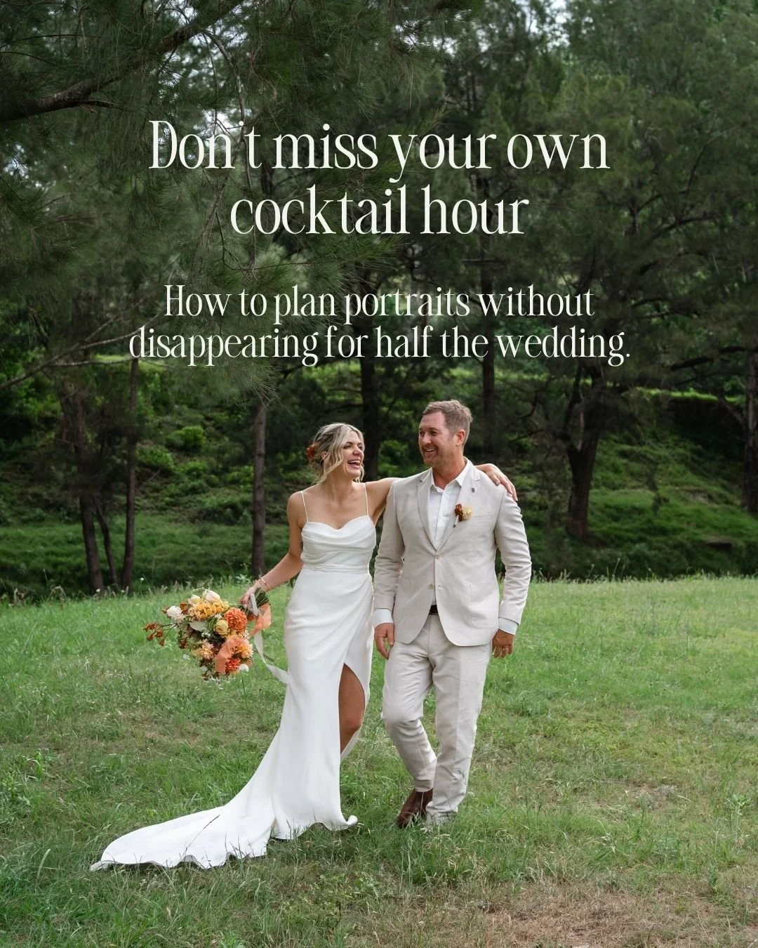 Cocktail Hour is honestly one of the best parts of a wedding day.

You've just been married, the energy is high, and everyone wan't to celebrate and share a drink with you.
BUT, you want beautiful photos too right?

The best way to not miss out, is a