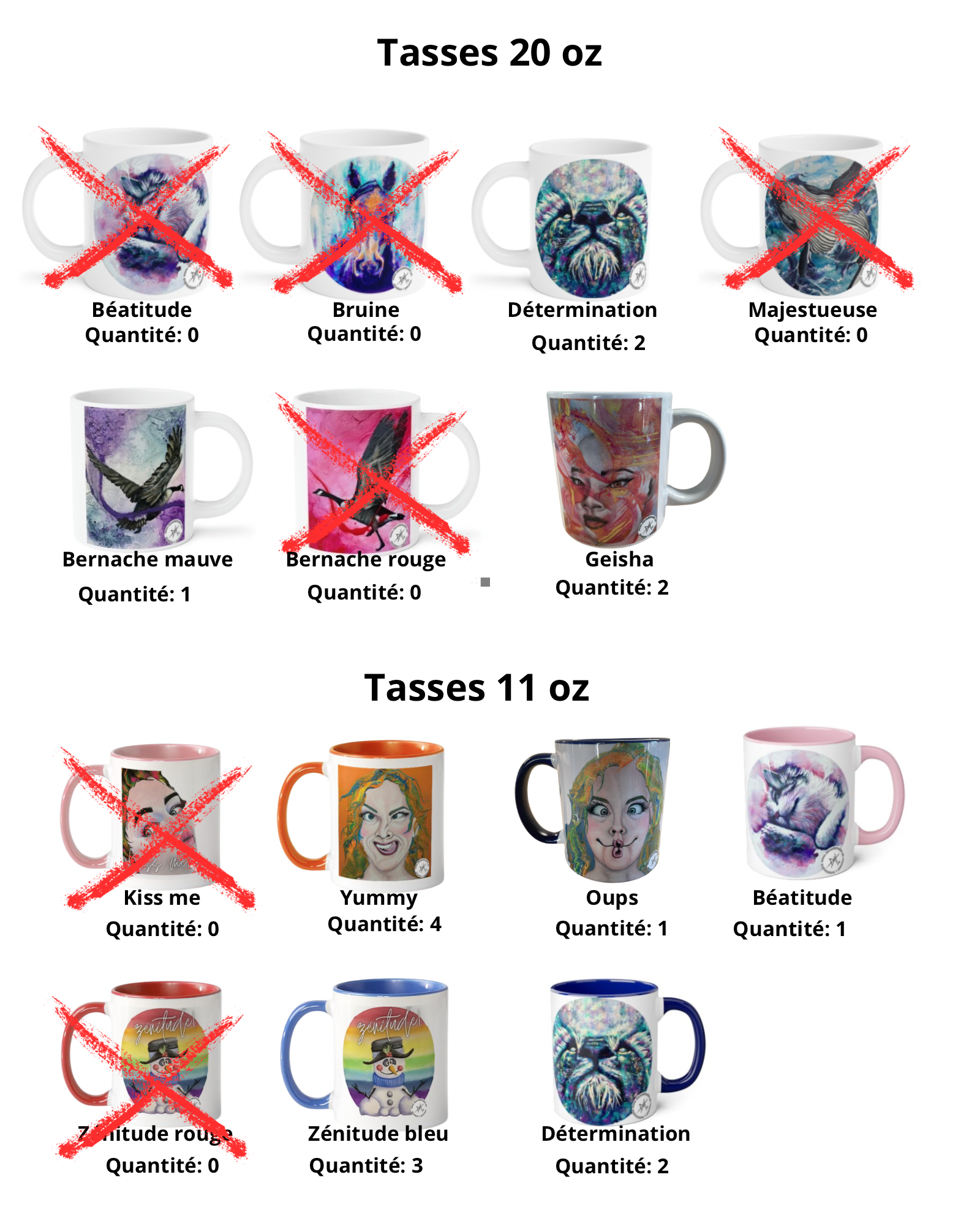 Tasses disponibles pour livraison locale