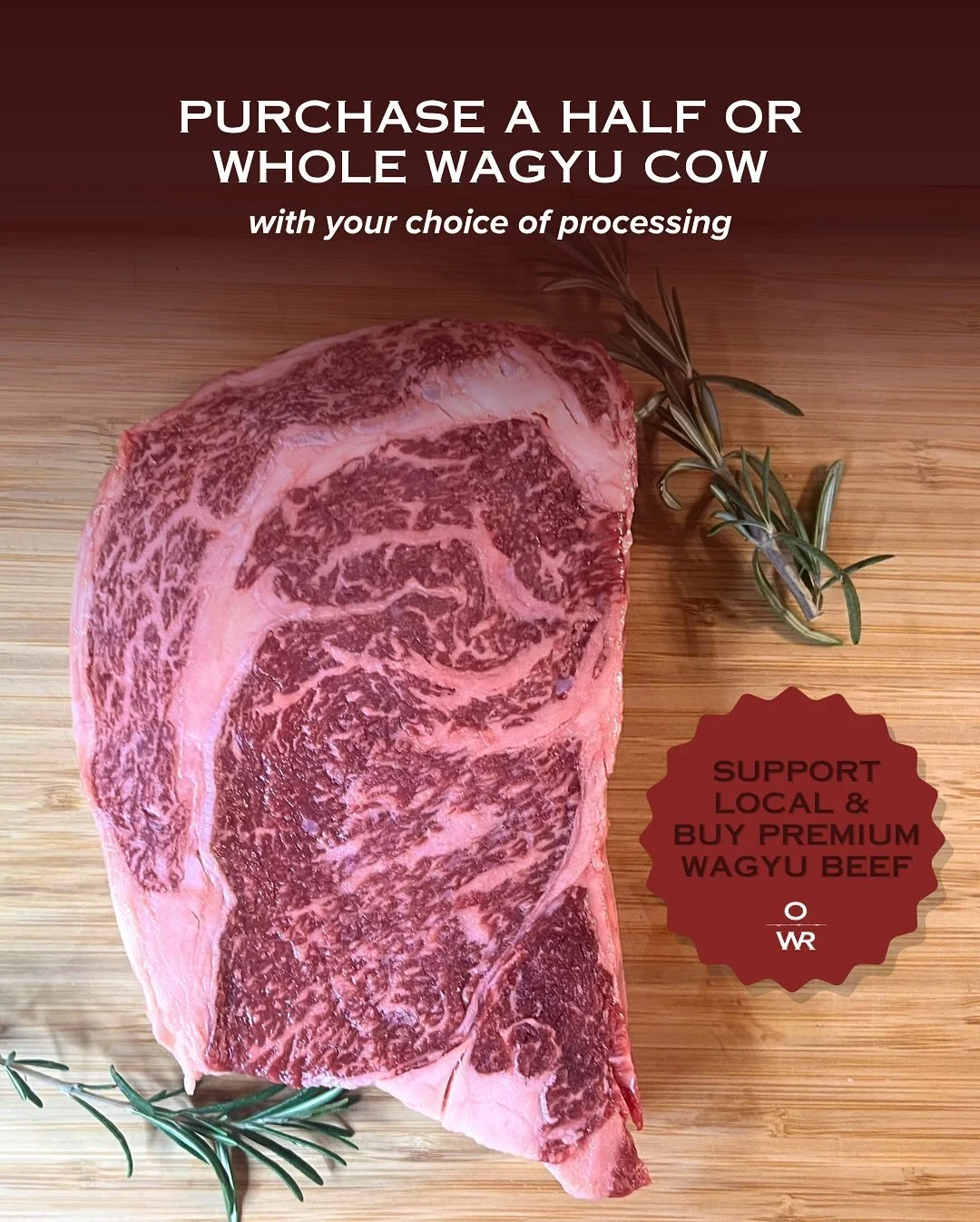 &lsquo;Tis the season to stock your freezer with premium wagyu beef! 

Looking for the perfect Christmas gift? We have three cows ready for harvest this November. Support local this holiday season and save by getting a whole or half cow.