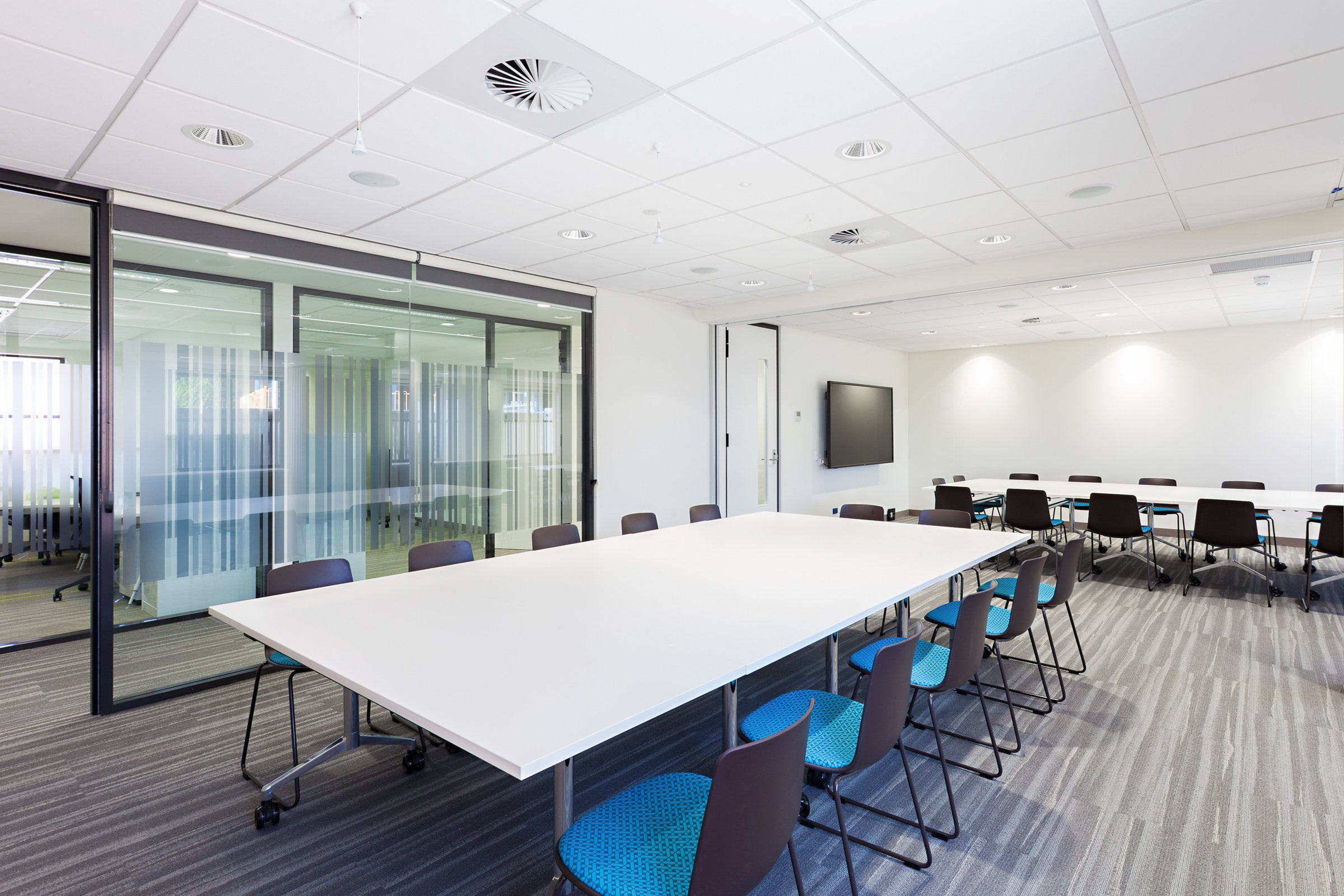 Meeting and training room inside healthcare fitout space
