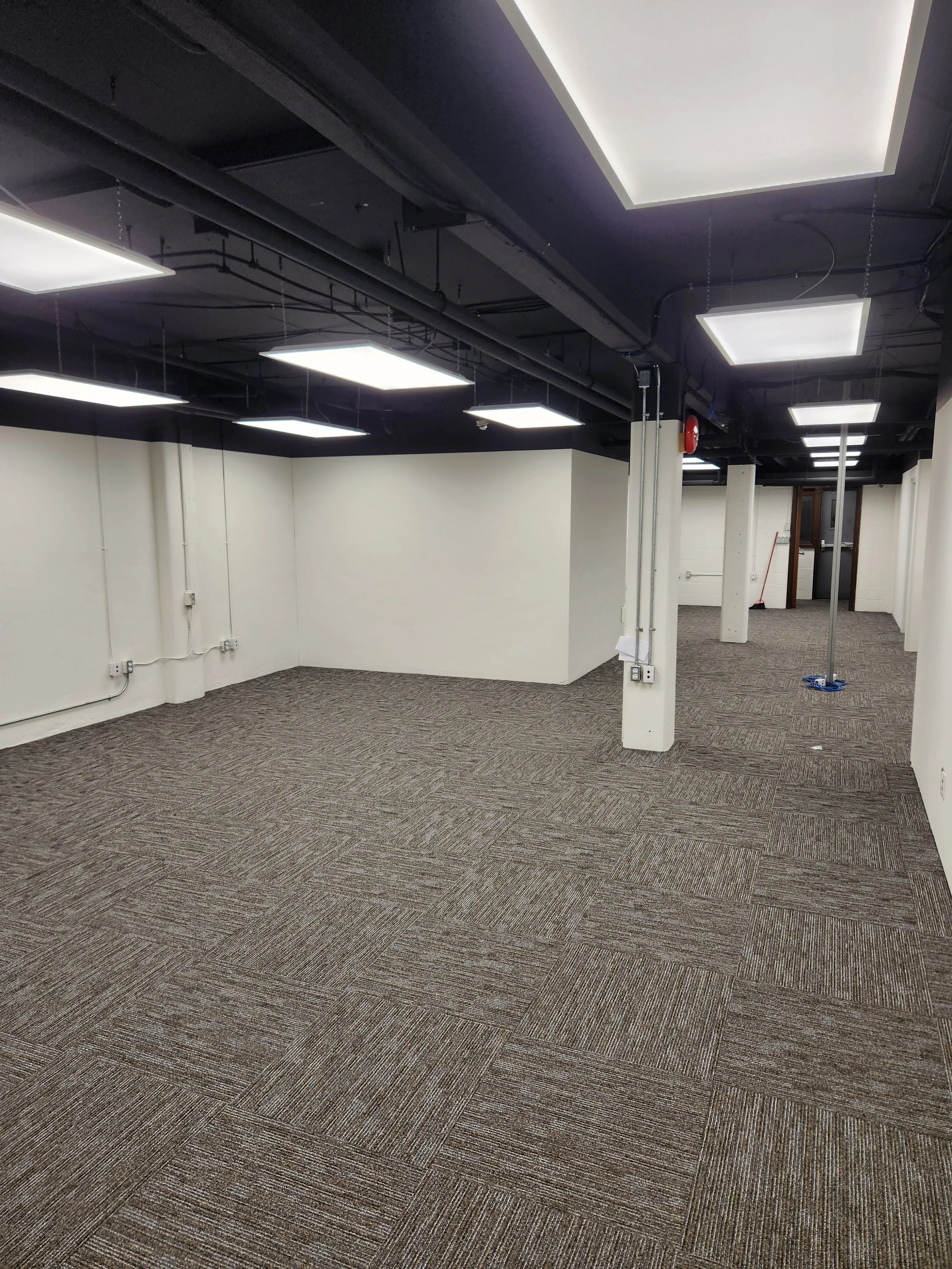 Black and white commercial office repaint in Chilliwack