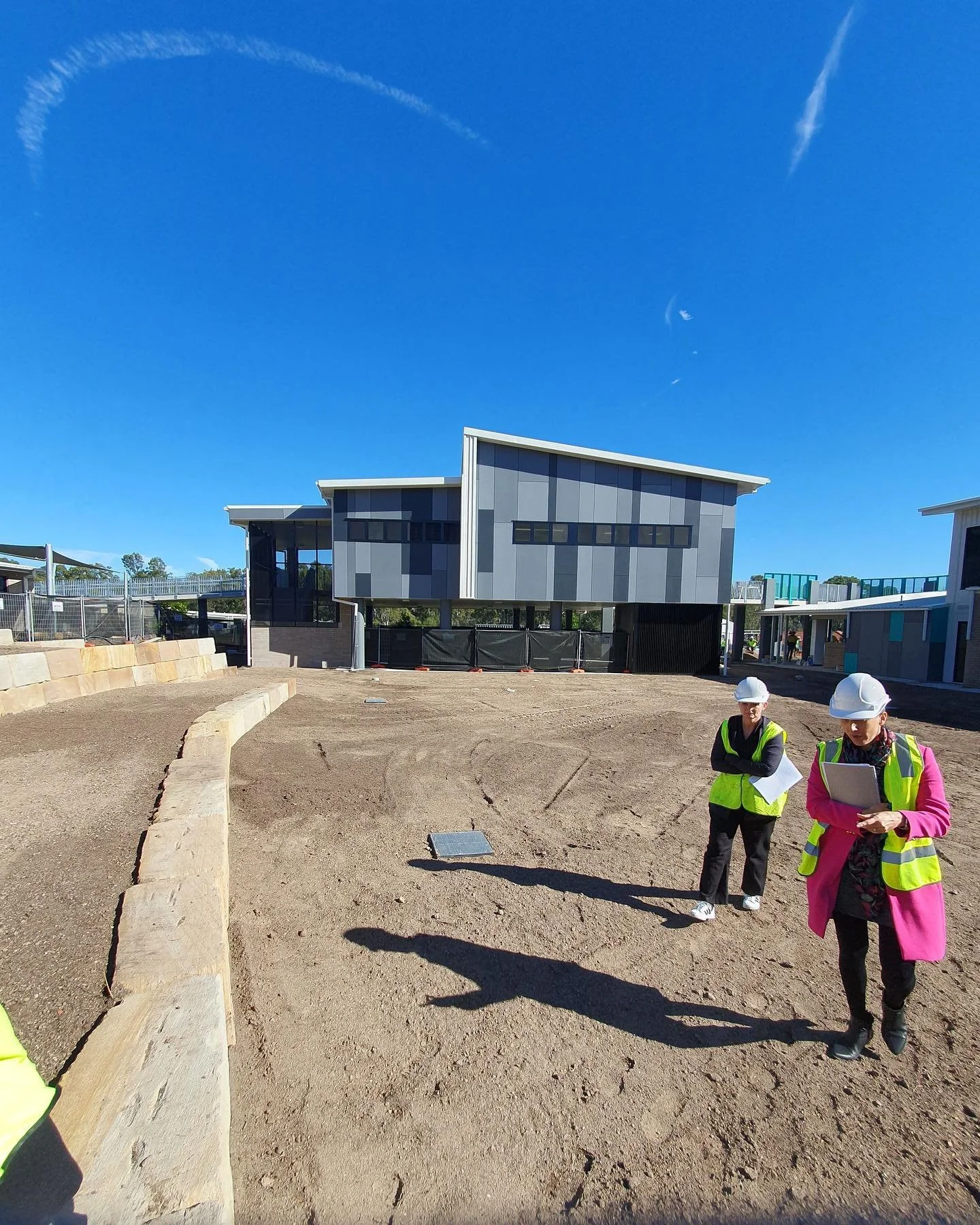 Beautiful cool winter mornings on site to check construction progress of St Ann&rsquo;s Primary School Stage 3! Building E (Administration) and Building F (GLA Block) very nearly complete. We can&rsquo;t wait to see the finished product come together