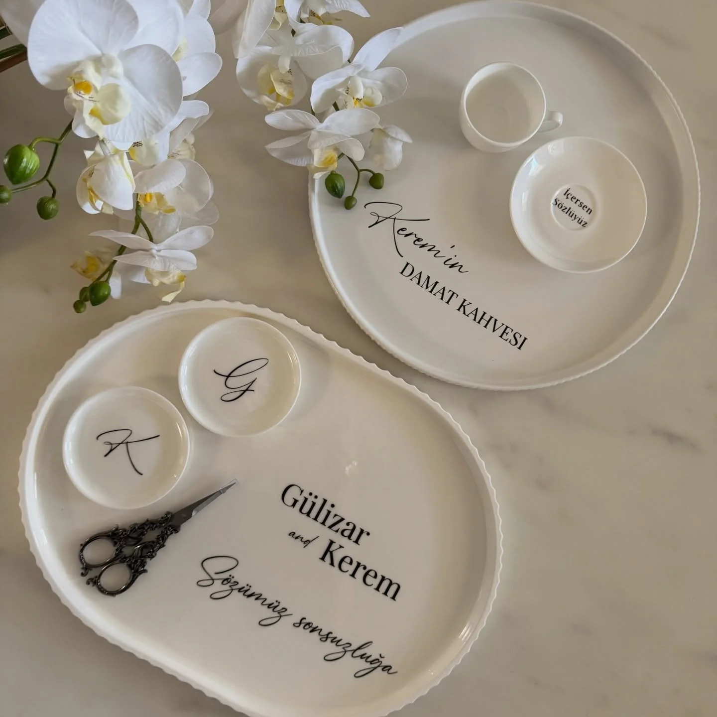 G&amp;K. We had the pleasure of making this beautiful tray for an amazing couple. Allahım tamamını erdirsin İnşallah. Congratulations ❤️🤍