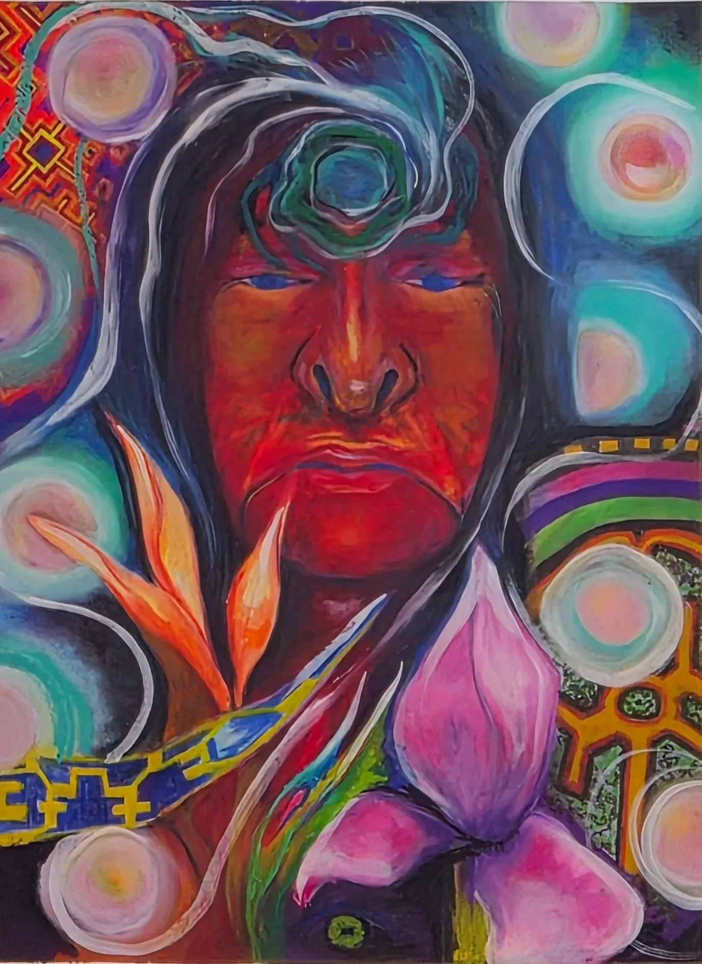Portrait #8 Oil Pastel on Paper, Togetherheads, May 2026. Vancouver.