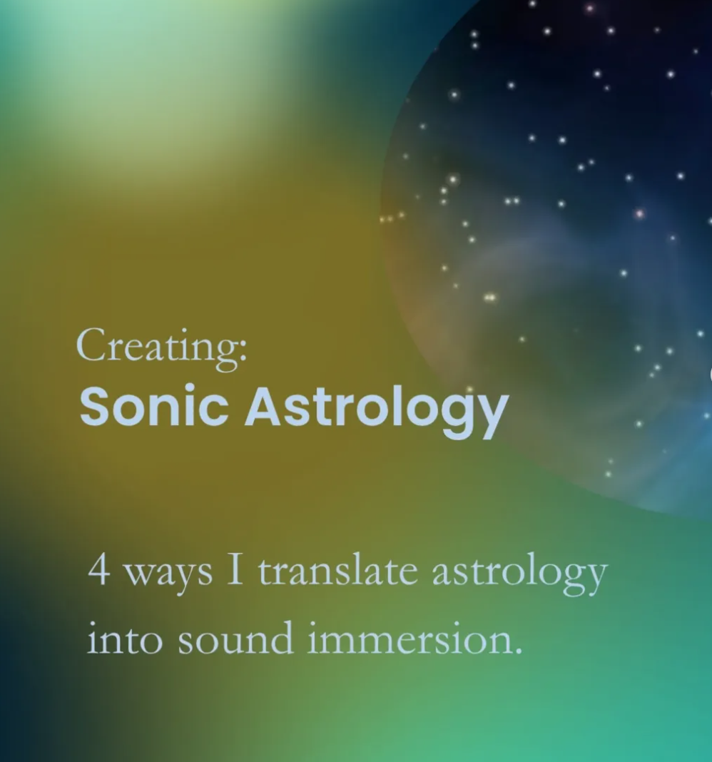 Sonic Astrology, Spatialized Audio Series at Sensorium Health, March 2026- Present. North Vancouver.