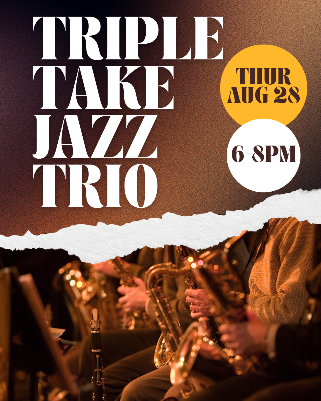 Thirsty Thursday on the Patio: Triple Take Jazz Trio